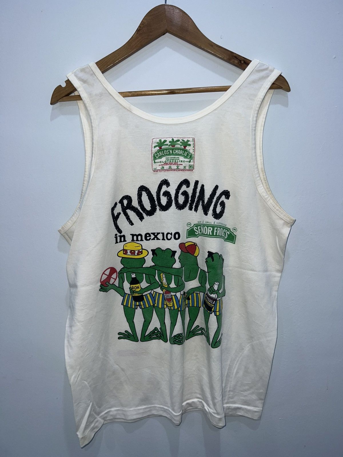 Vintage Vintage Carlos'n Charlie's "Frogging in Mexico" Singlet Size US M / EU 48-50 / 2 - 2 Thumbnail