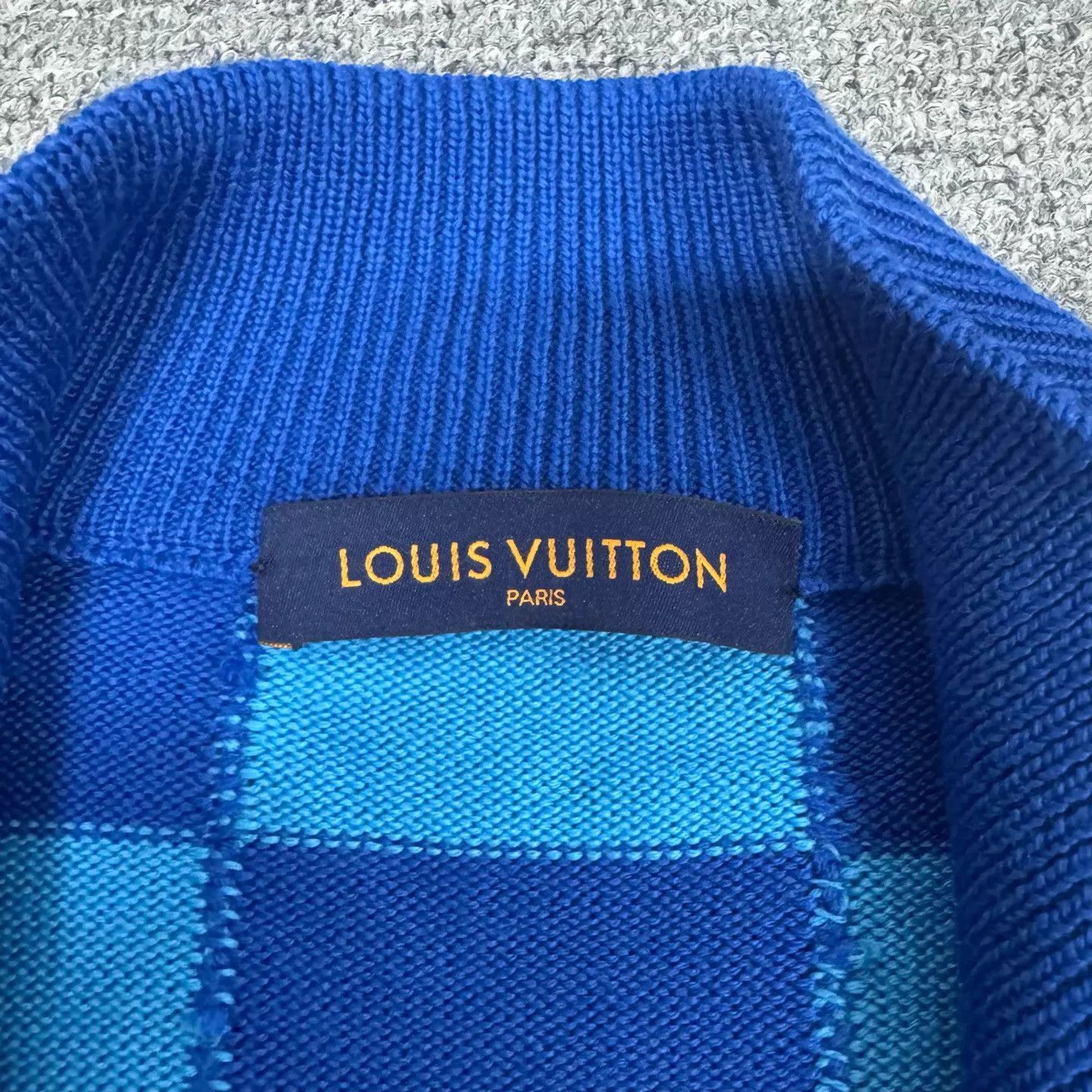 Louis Vuitton LV blue Damier turtleneck logo jac oversized cardy XL Size US XL / EU 56 / 4 - 6 Thumbnail