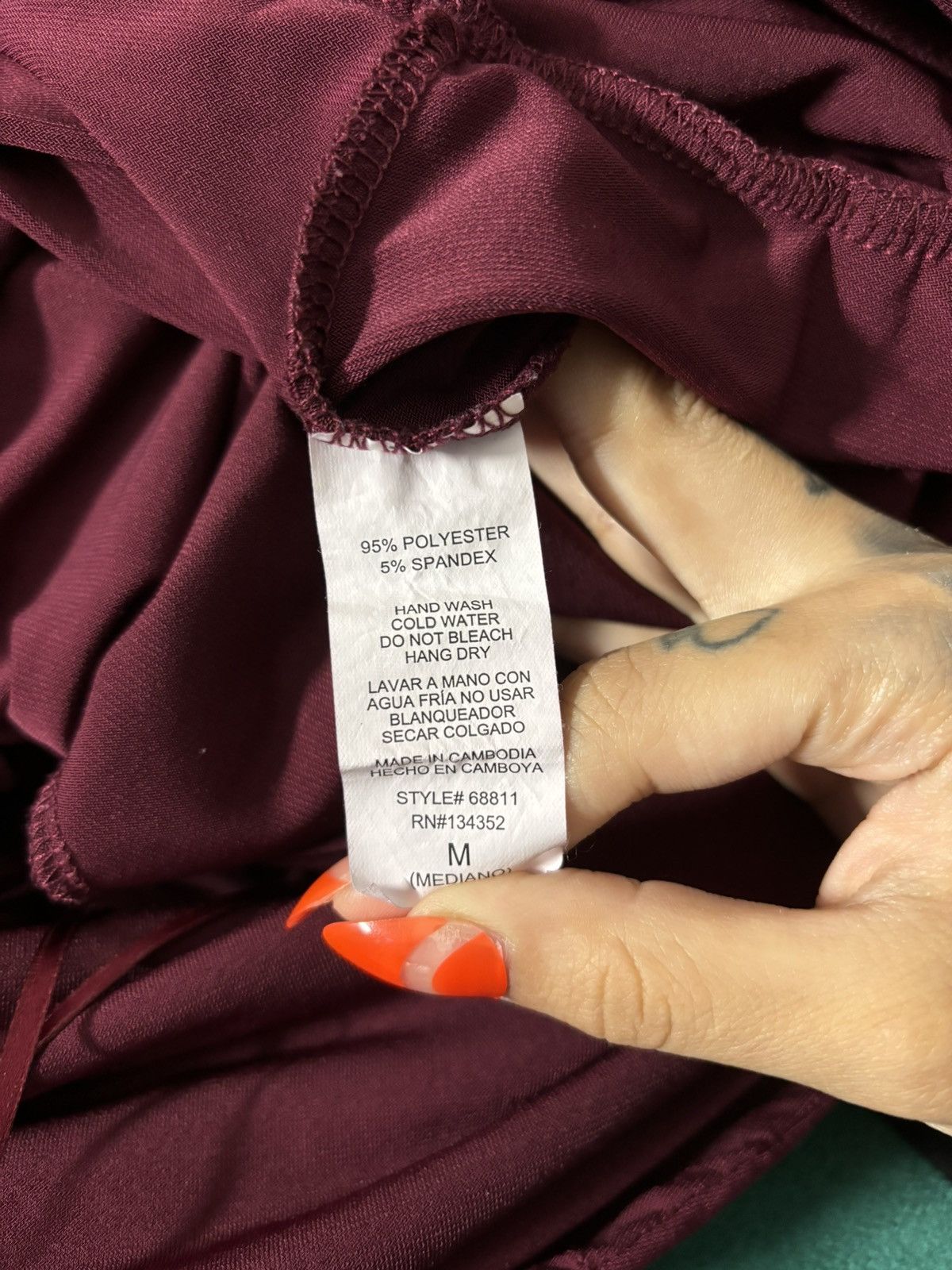 Other Burgundy Jumpsuit Size 24" / US 00 / IT 34 - 4 Thumbnail