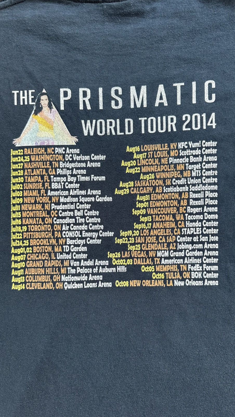 Vintage VINTAGE 2014 KATY PERRY PRISMATIC TOUR TEE Size US M / EU 48-50 / 2 - 6 Thumbnail
