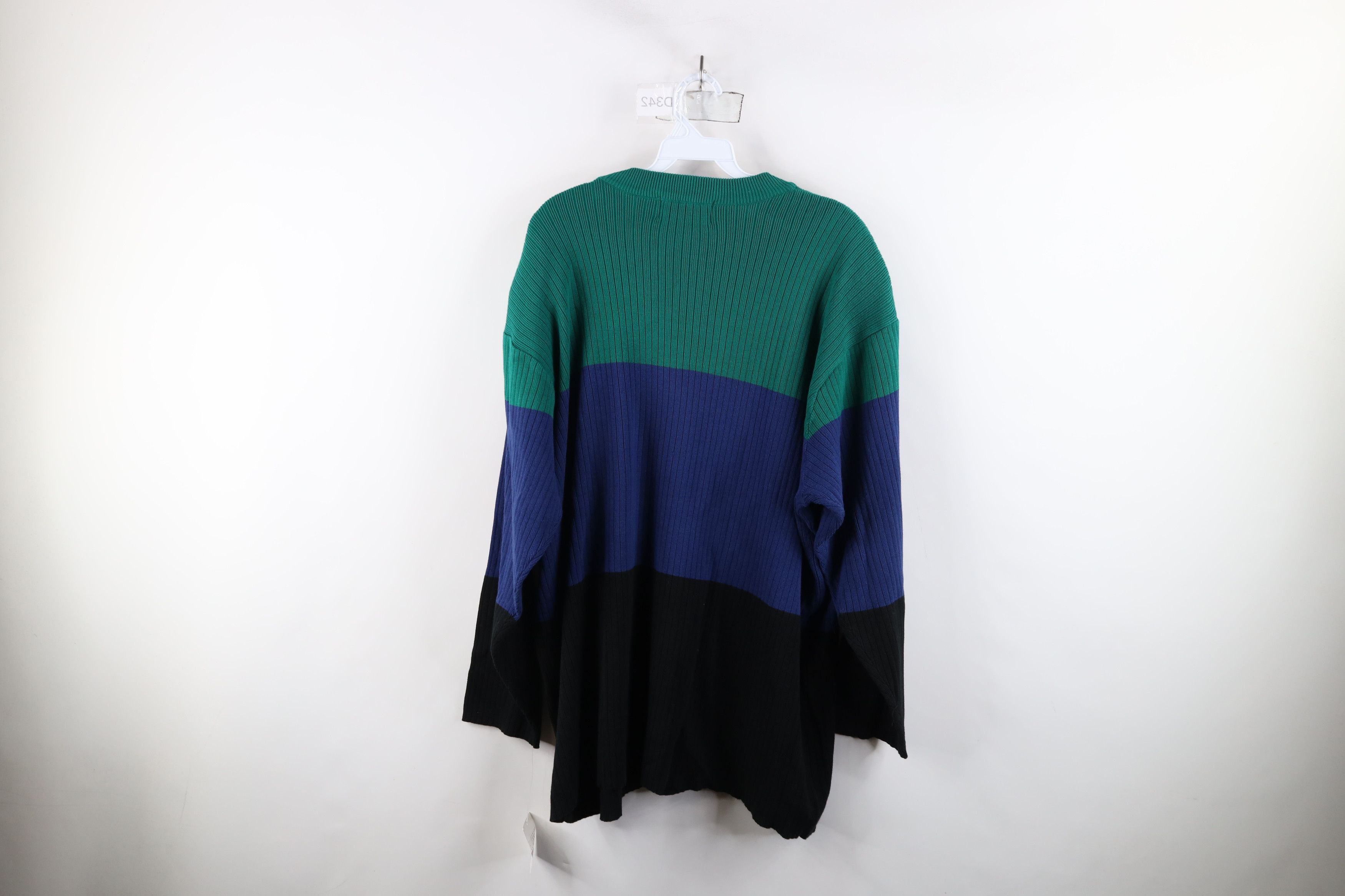 Vintage Deadstock Vintage 90s Streetwear Block Ribbed Knit Sweater Size 3XL / US 20-22 - 10 Thumbnail