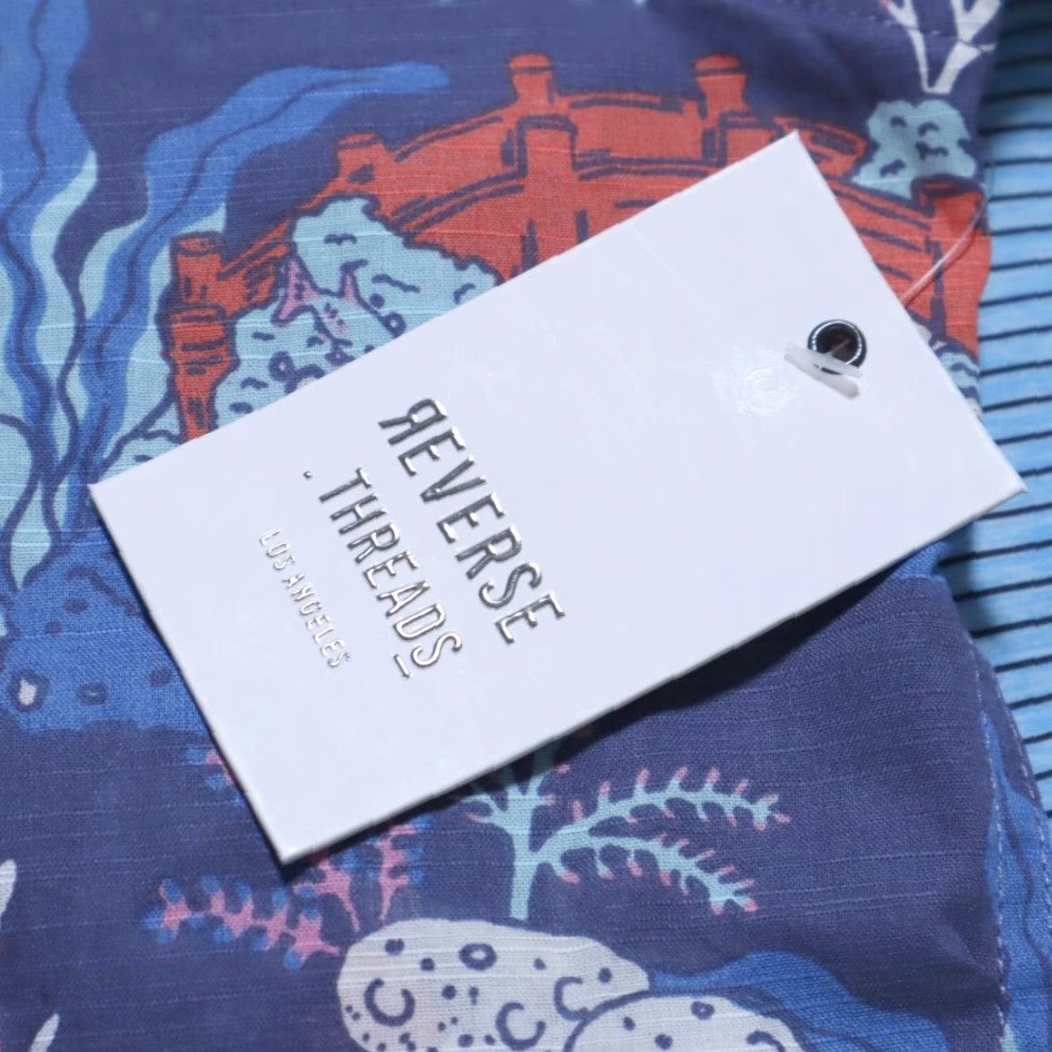 Vintage Reverse Threads Fish Aquarium Cotton All Over Print Button Down Shirt Blue XL Men Size US XL / EU 56 / 4 - 5 Thumbnail