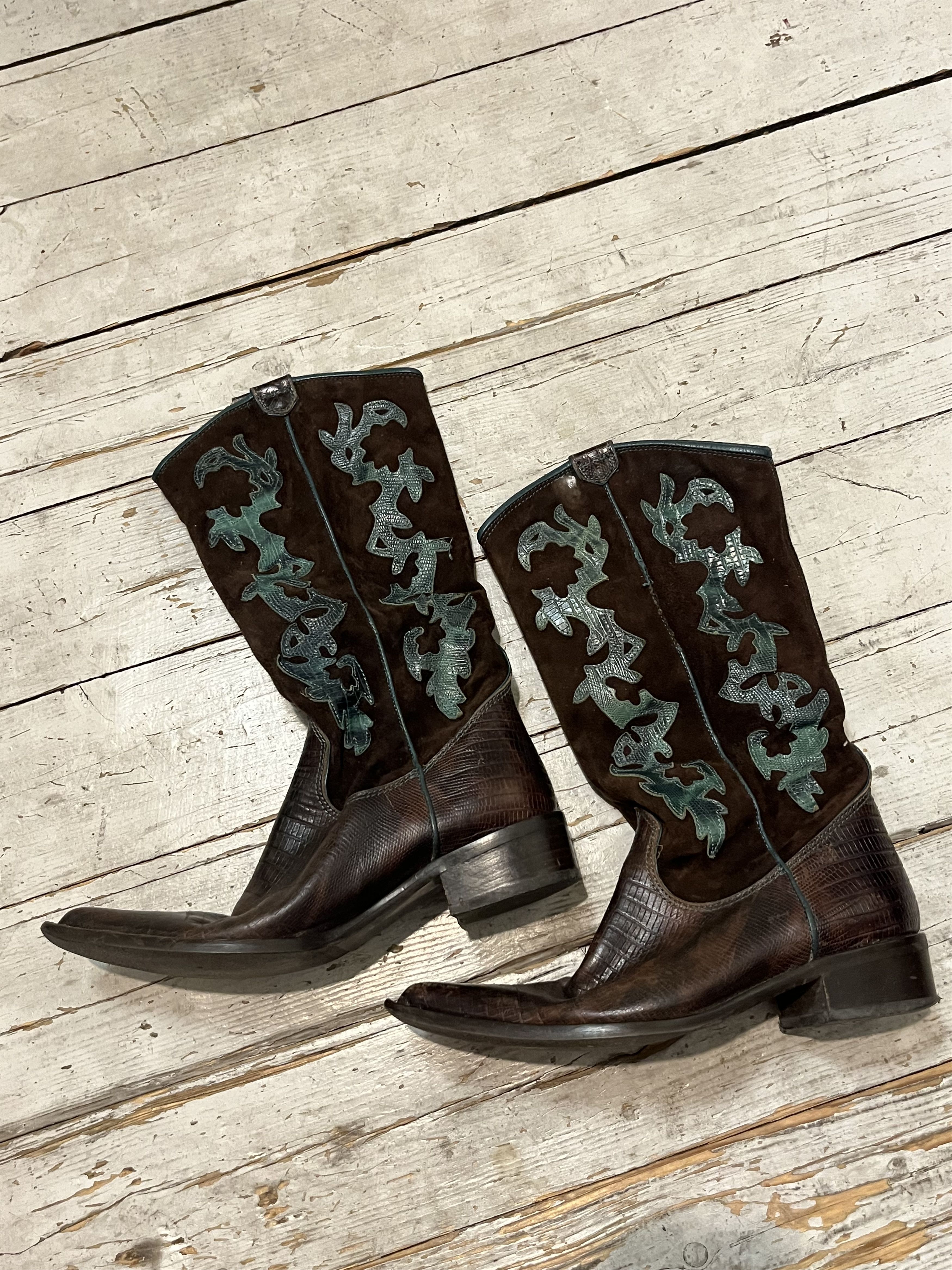 Handmade × Vintage Vintage Genuine Leather Western Cowboy Boots Mexico Size US 5 / EU 37 - 2 Thumbnail