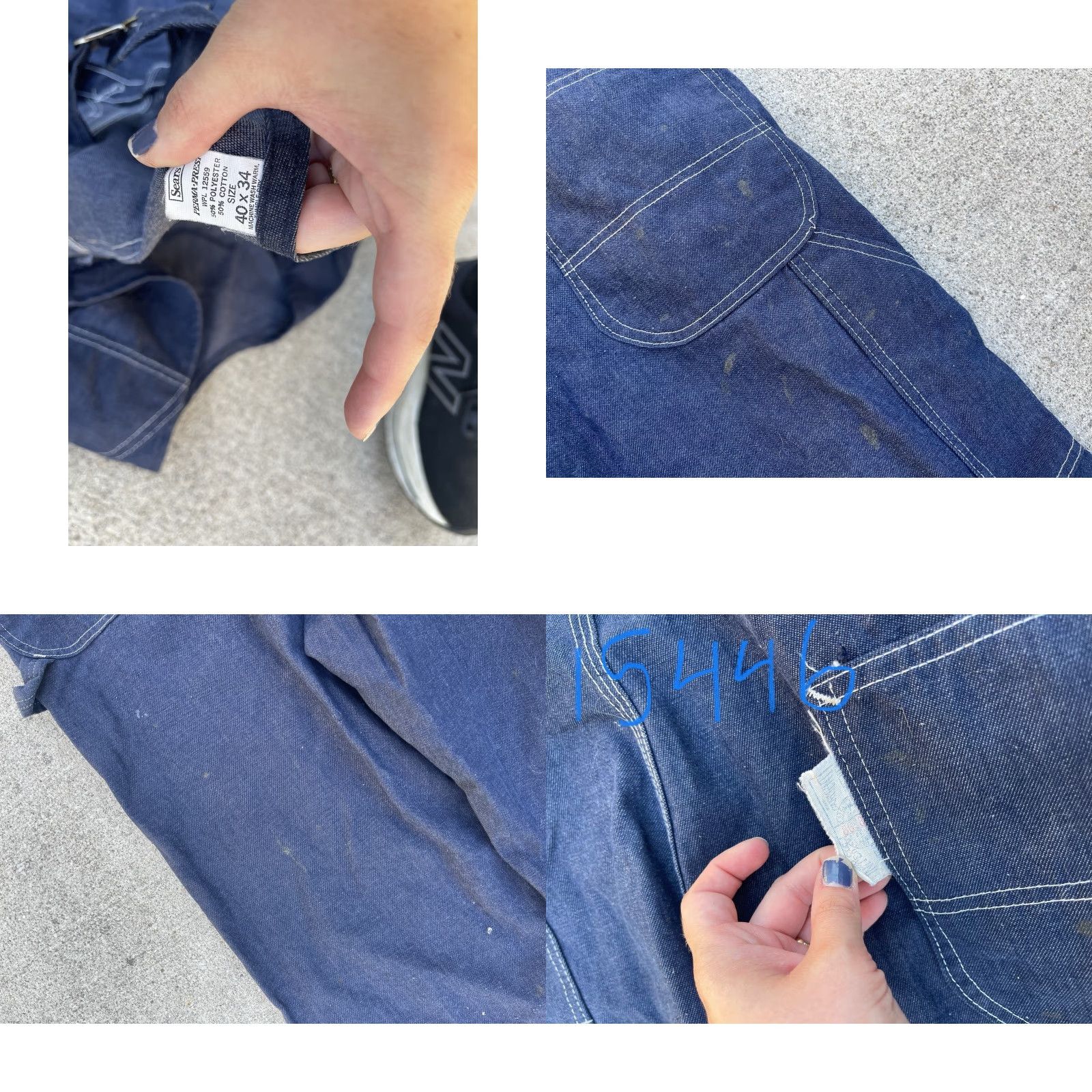 Sears VINTAGE Sears Denim Overalls Mens 40 Regular Blue 60s 70s USA USA Size US 40 / EU 56 - 9 Thumbnail