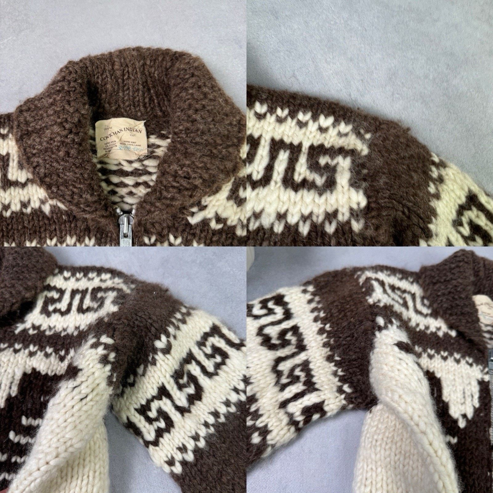 Vintage Vintage Couchan Indian Hand knit Wool Sweater Zip Eagle Size US M / EU 48-50 / 2 - 19 Thumbnail