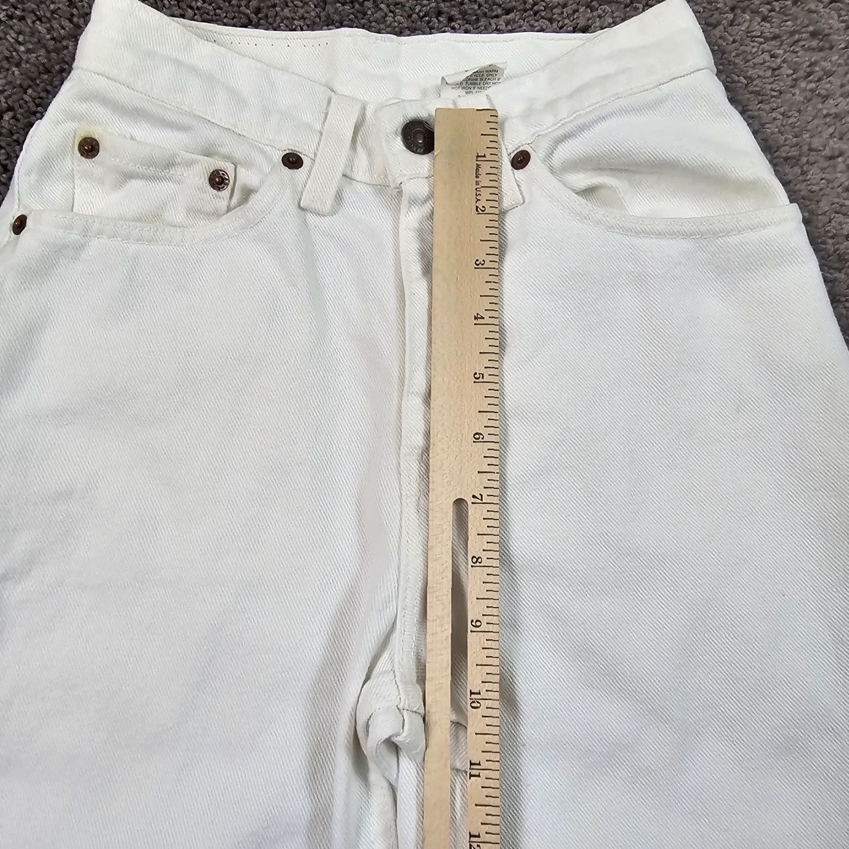 Levi's VINTAGE Levi's Jeans 512 Womens Slim White 1 High Rise Denim 21x26 USA Size 42" / US 20 - 4 Thumbnail