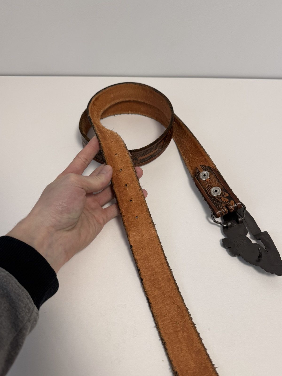 Harley Davidson Vintage Leather Belt Y2K style brown
