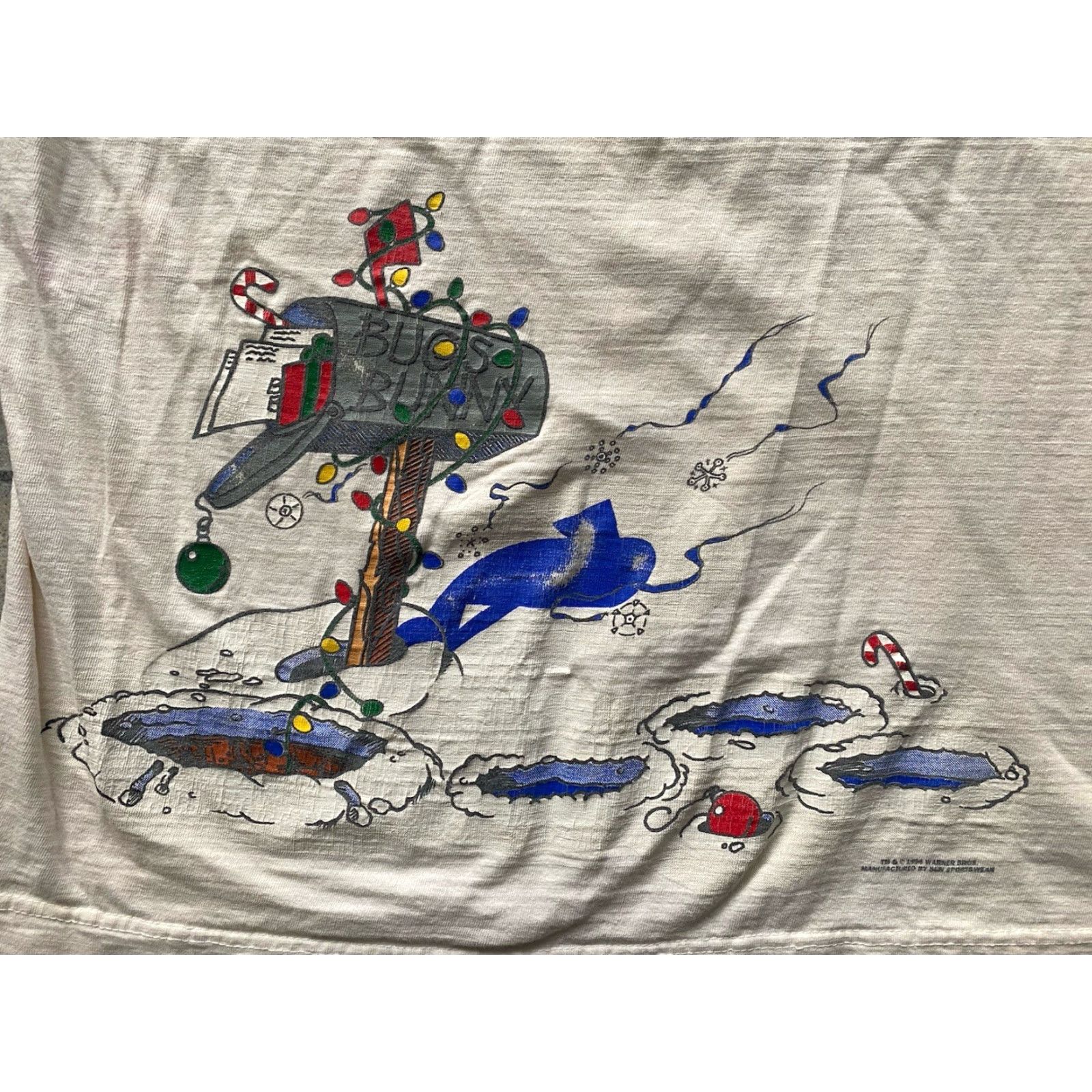 Vintage VINTAGE 1990s Bugs Bunny T Shirt Warner Bros Prime Harvest Men XL Christmas White Shirt Mens XL Christmas Size US XL / EU 56 / 4 - 4 Thumbnail