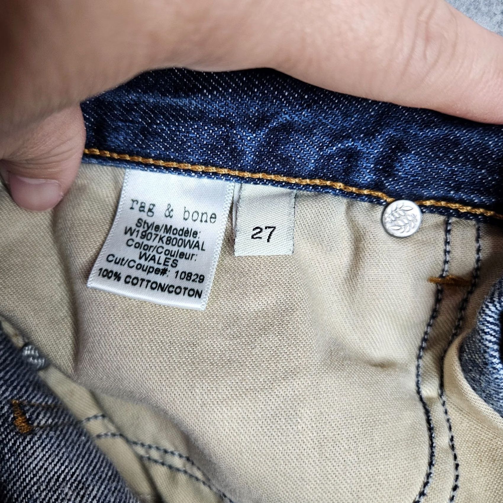 Rag & Bone rag & bone Womens Denim Cutoff Shorts 27 Distressed Raw Hem Denim Blue 5-Pocket Design Regular Rise Mid Length Shorts Womens 27 Blue Size 27" / US 4 / IT 40 - 3 Thumbnail