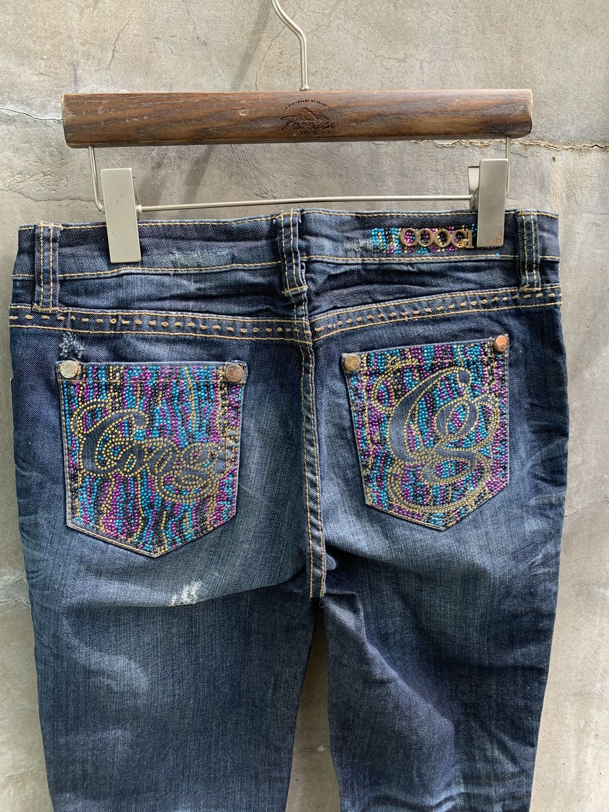 Coogi Rhinestone Logo Denim Jeans Size 28" / US 6 / IT 42 - 8 Thumbnail