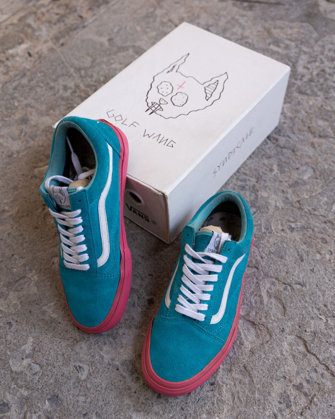 image of Golf Wang Syndicate Vans Old Skool Shoes in Blue, Men's (Size 8)
