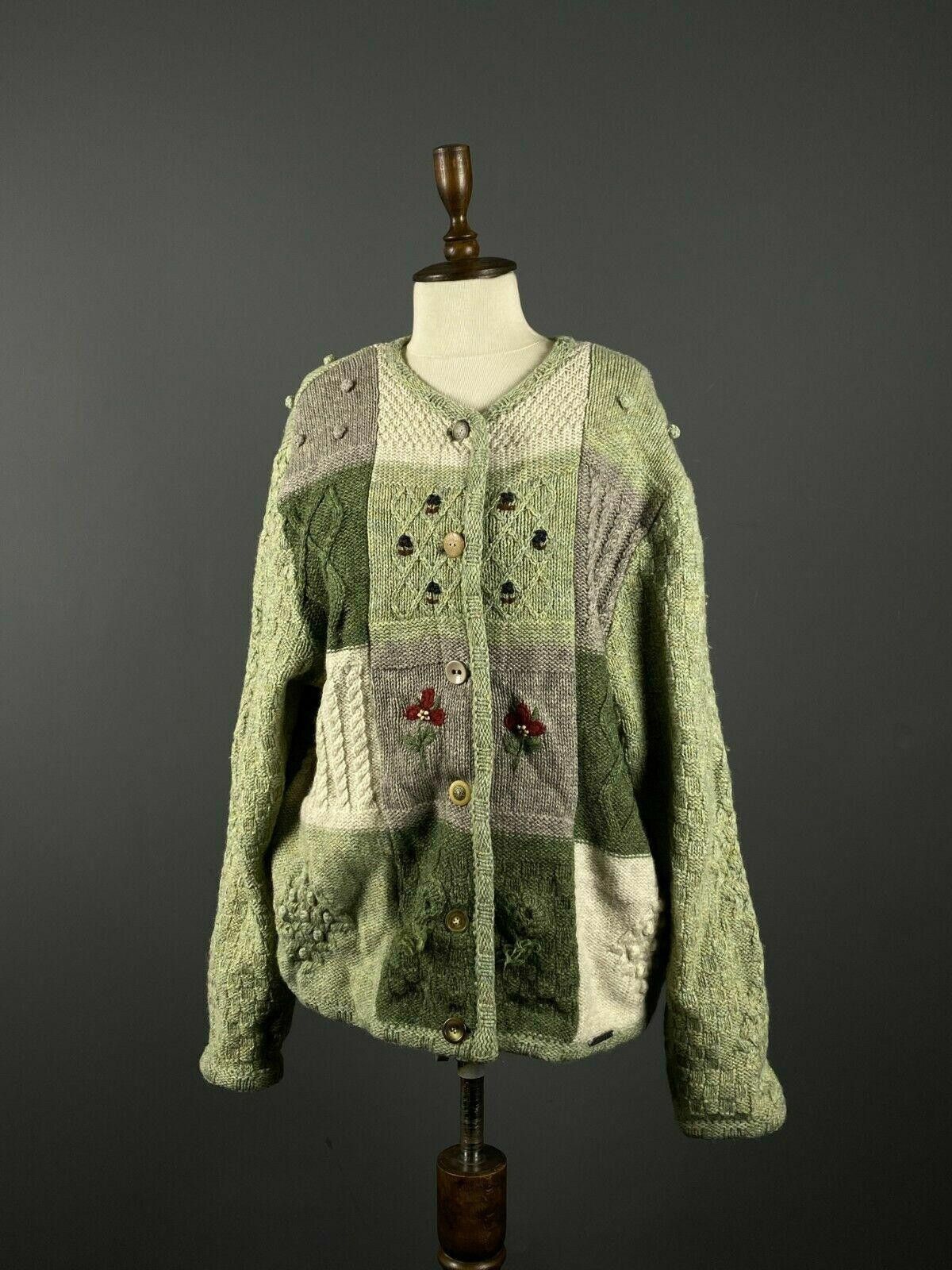 GIESSWEIN Giesswein Green Floral Pure Wool Cardigan Size D44 / US14 Size US M / EU 48-50 / 2 - 1 Thumbnail