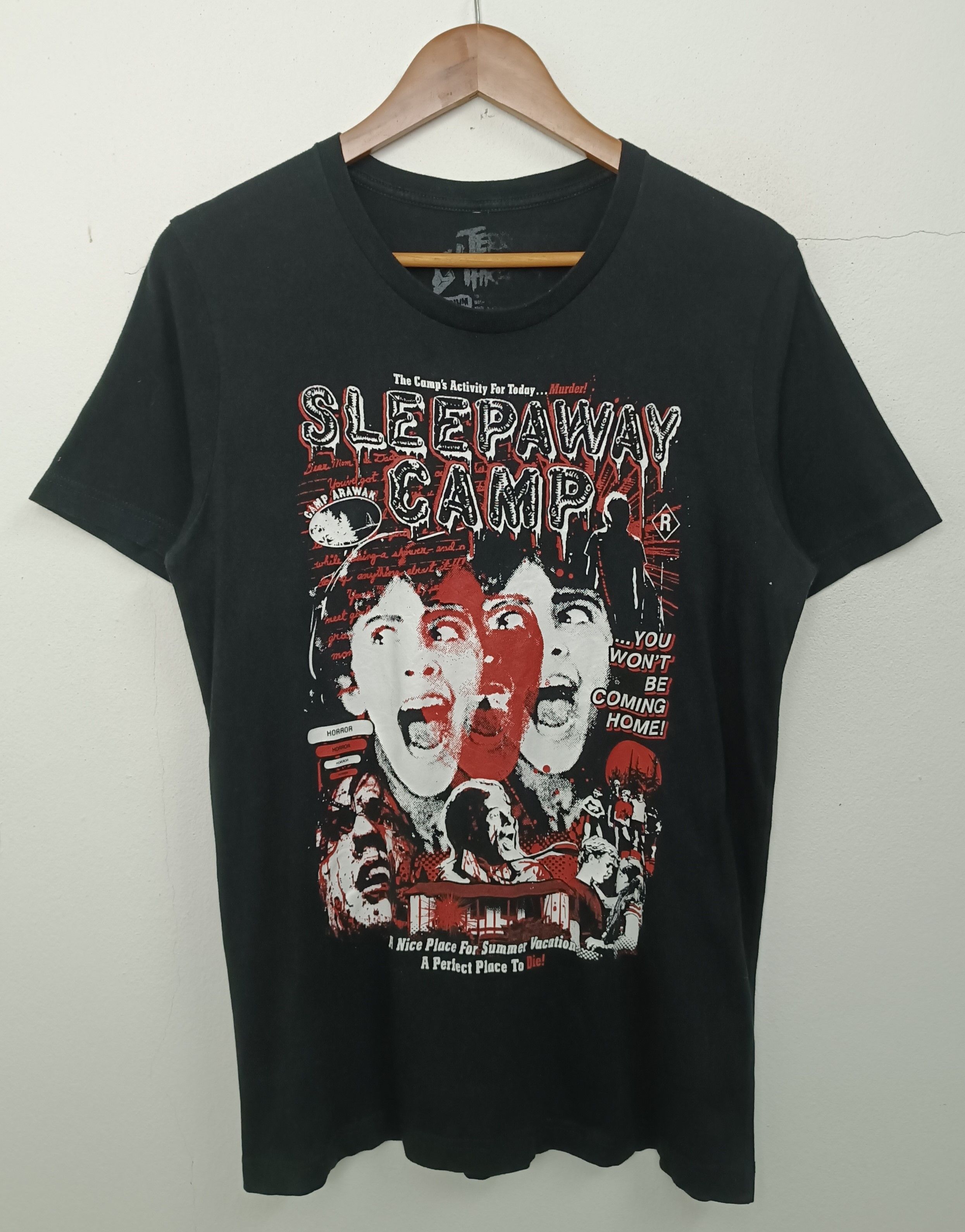 Other VINTAGE SLEEPAWAY CAMP 1983 HORROR CRIME MOVIE TEE SLASHER Size US M / EU 48-50 / 2 - 3 Thumbnail