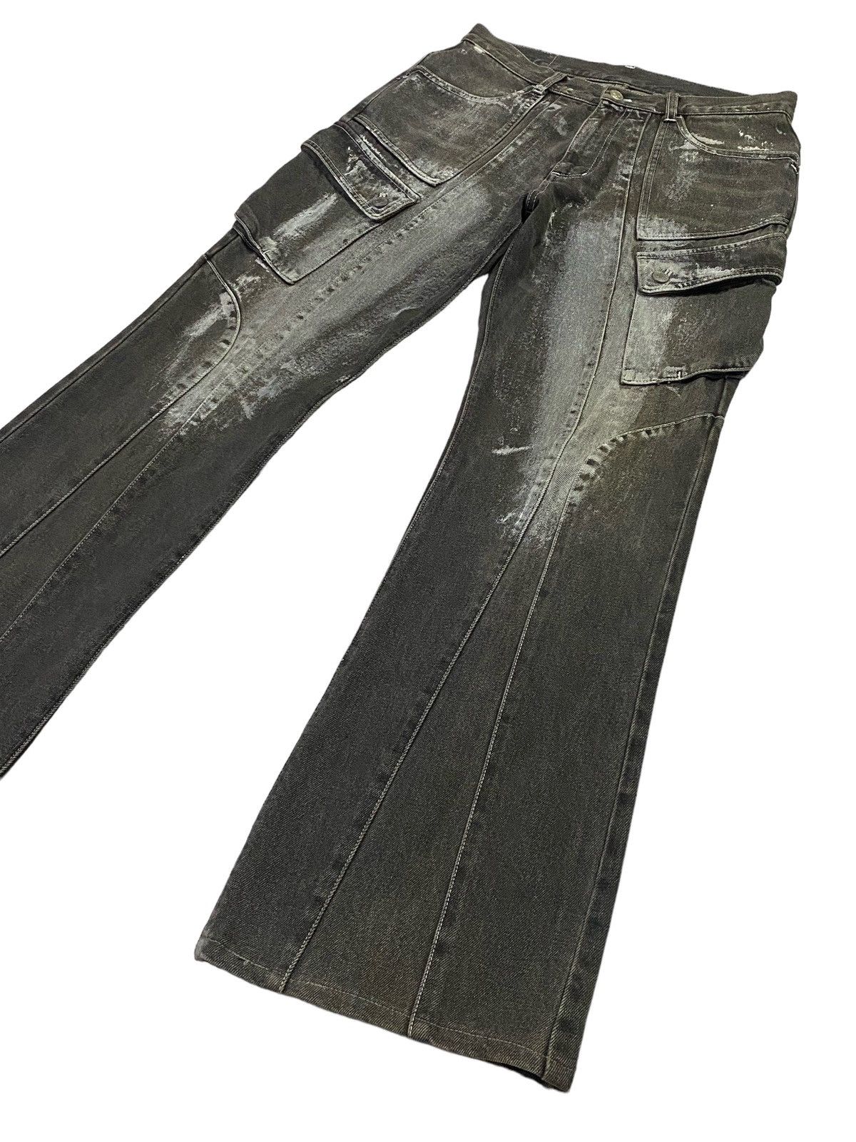If Six Was Nine × Japanese Brand Berning Sho Flared Cargo Jeans Size US 30 / EU 46 - 22 Thumbnail