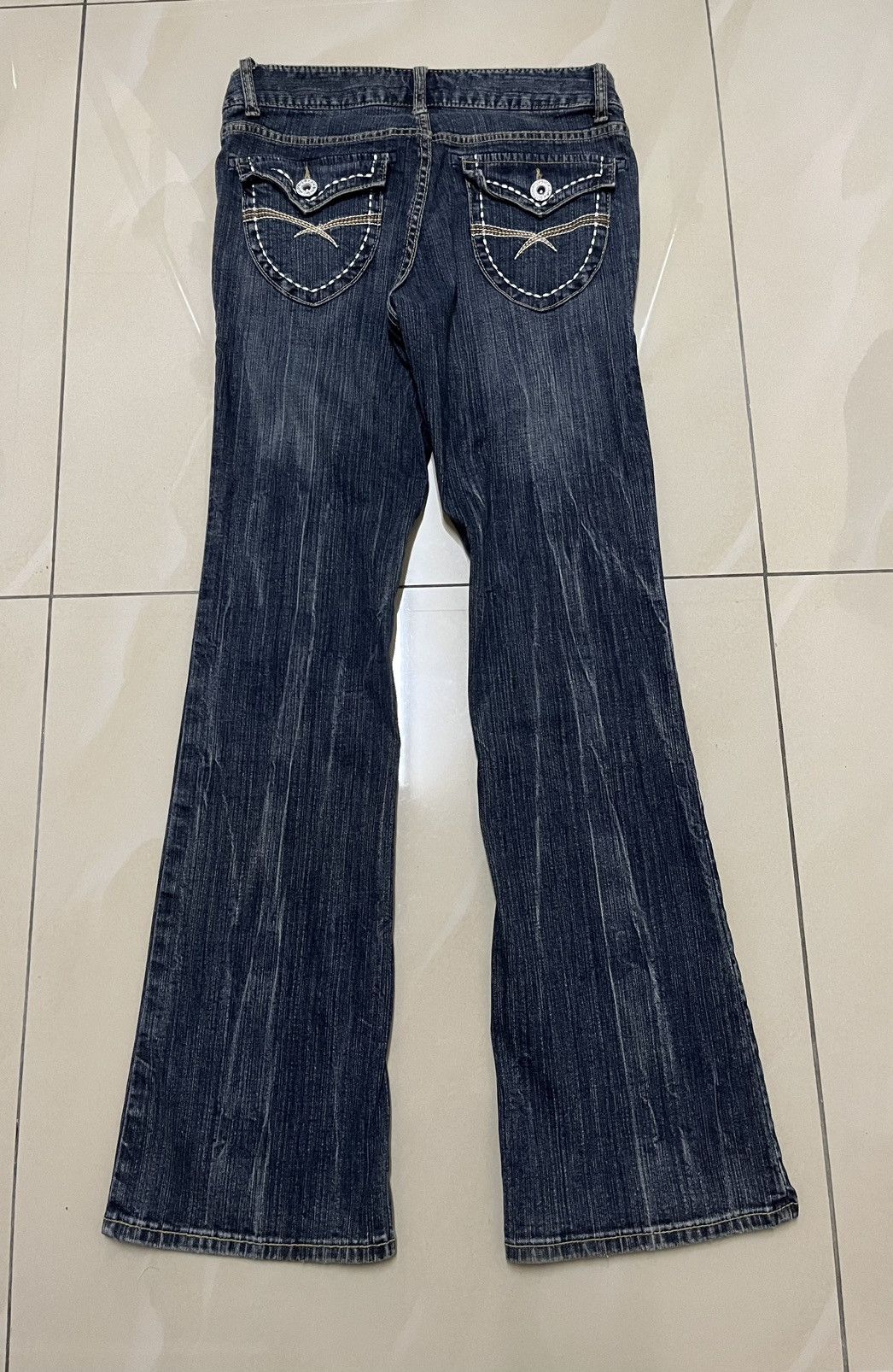 Japanese Brand Flare Jeans Theoria Thunder low rise stretch denim bootcut Size US 28 / EU 44 - 6 Thumbnail