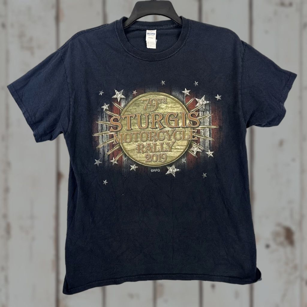 Gildan Sturgis Motorcycle Rally Shirt Mens Large Black 79th Anniversary Eagle 2019 Gildan Tee Size US L / EU 52-54 / 3 - 1 Thumbnail