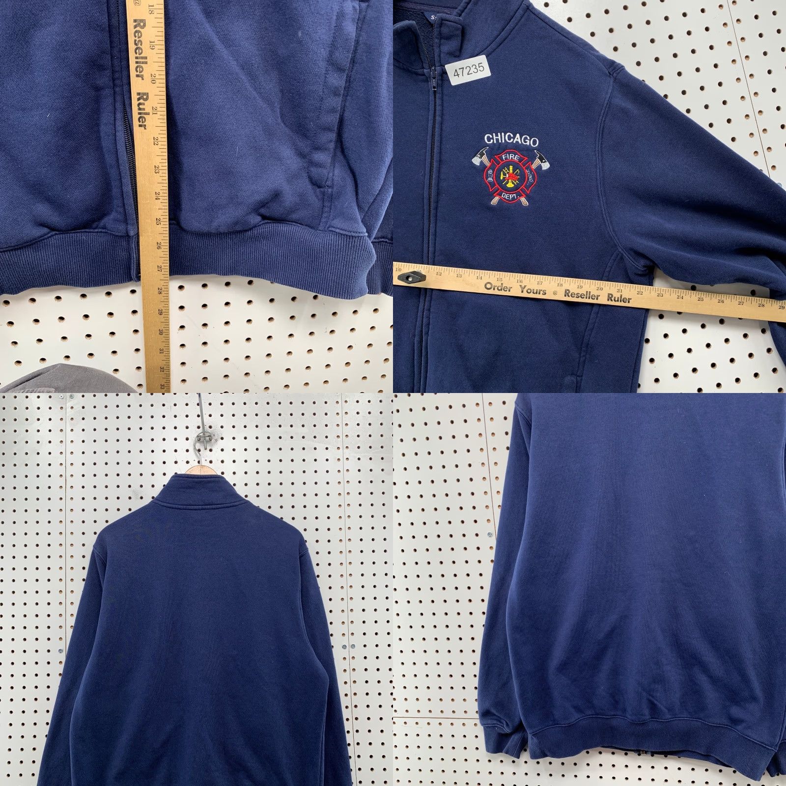Vintage Chicago Fire Department Jacket Mens Medium Blue Fleece Zip Sweatshirt Size US M / EU 48-50 / 2 - 9 Thumbnail