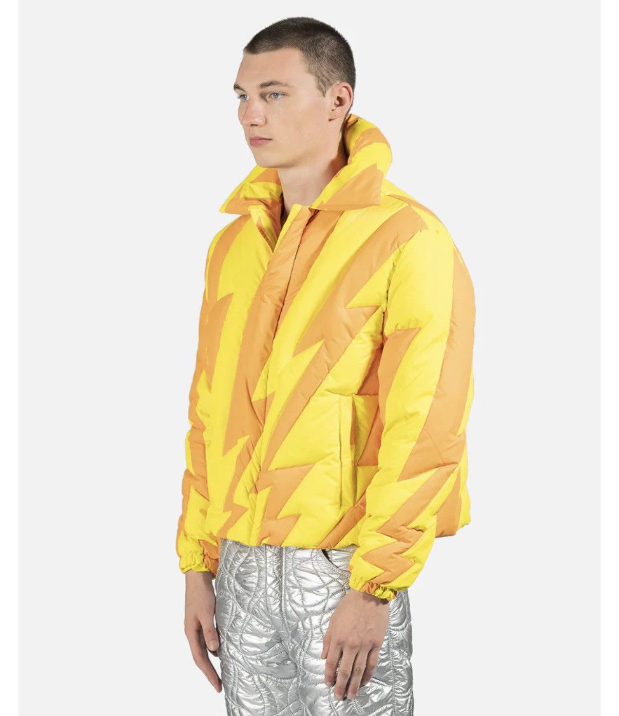 ERL ERL Orange and Yellow Down Lightening Bolt Puffer Jacket Size US M / EU 48-50 / 2 - 2 Thumbnail