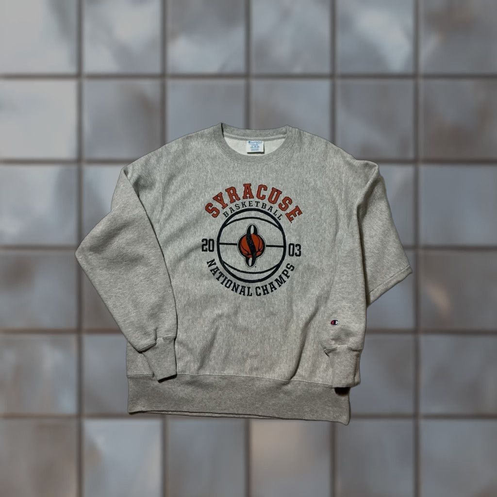 Champion Champion Reverse Weave Syracuse Orange Basketball 2003 Champions Sweatshirt Sz.L Gray Mens Size US L / EU 52-54 / 3 - 1 Thumbnail