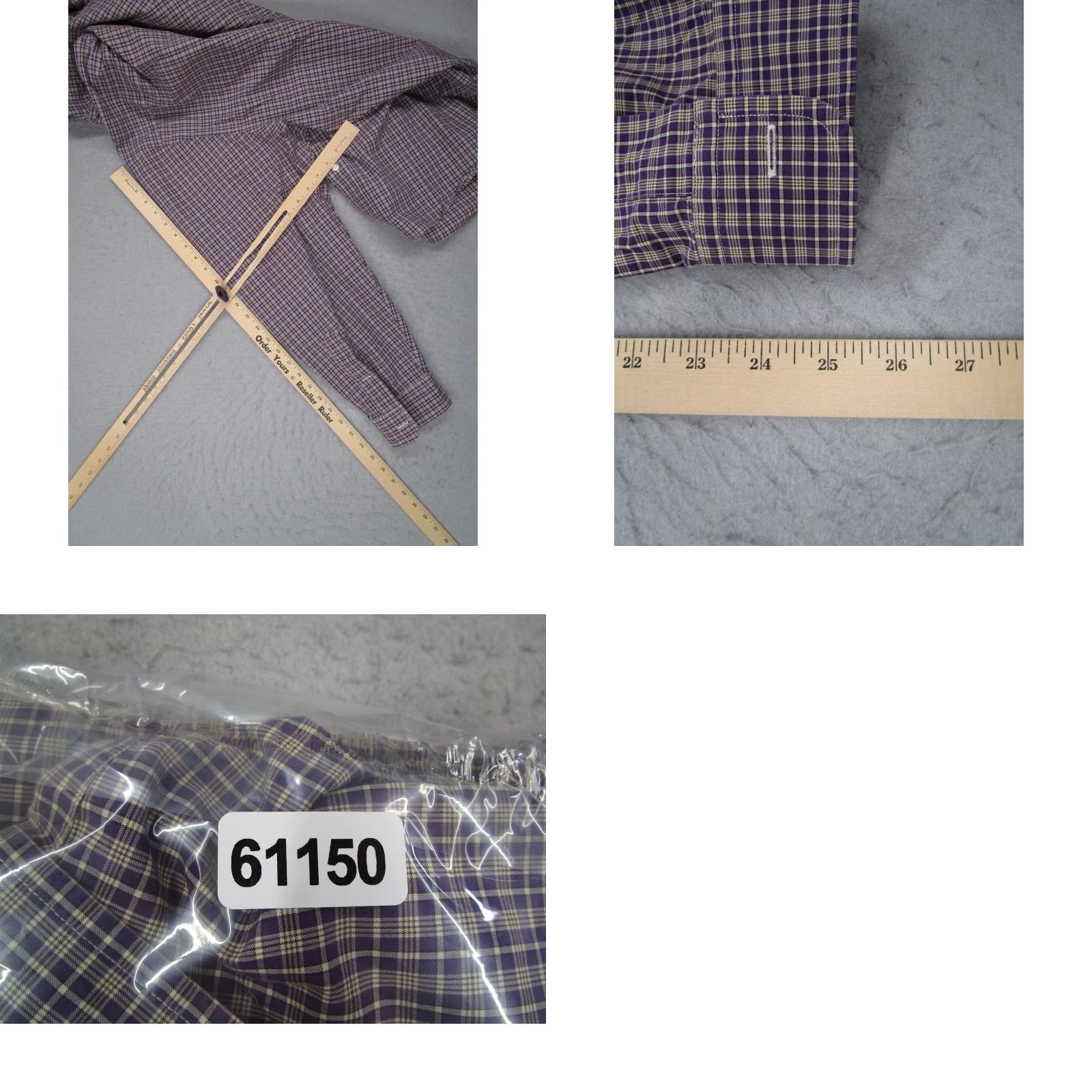 Ralph Lauren Ralph Lauren Button-Down Shirt Mens Big & Tall Purple Check Cotton Classic Fit Size US XXL / EU 58 / 5 - 8 Thumbnail
