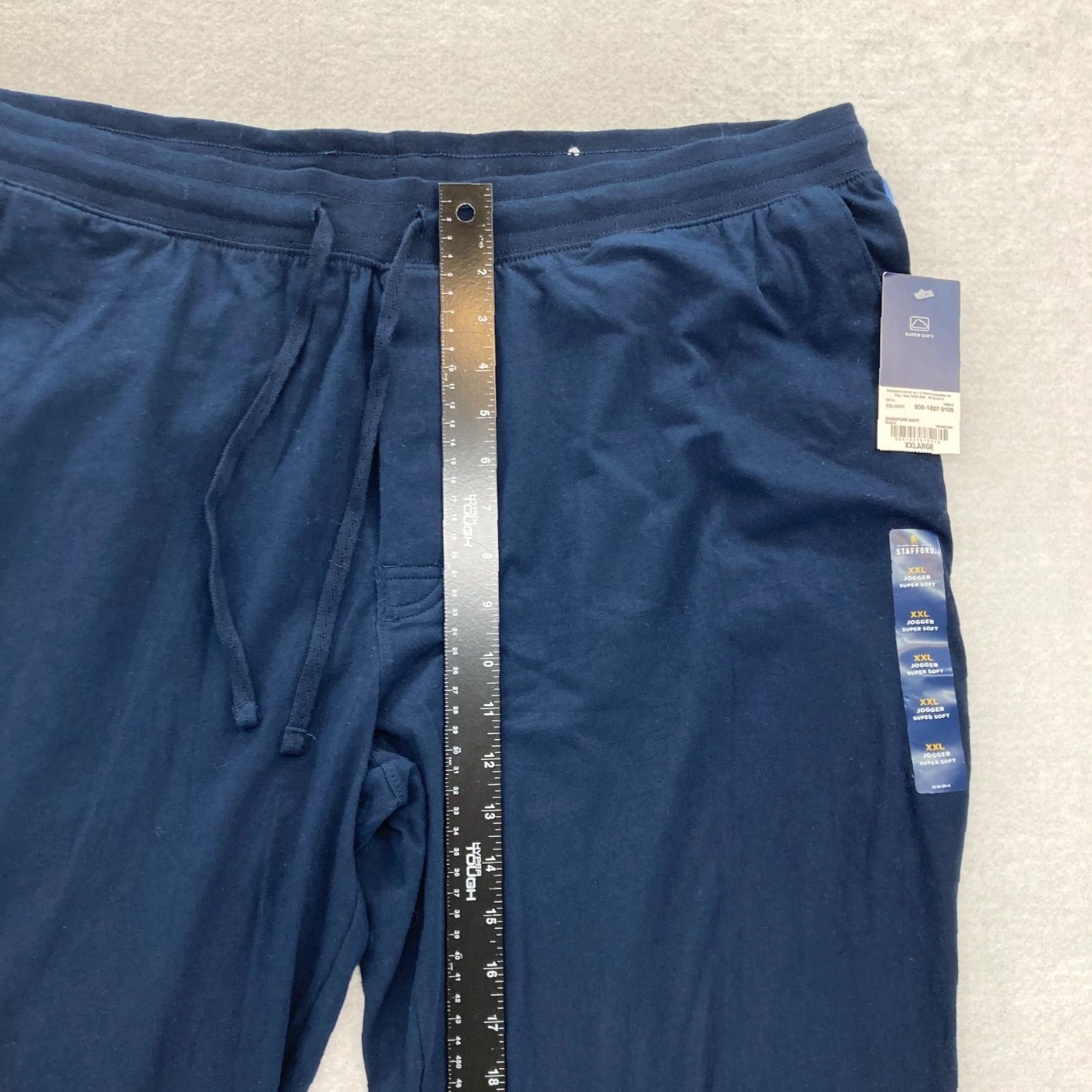Stafford Stafford Pajama Pants Mens 2XL Blue Stretch Fabric Joggers Drawstring Tapered Clothing Size US 39 - 7 Thumbnail