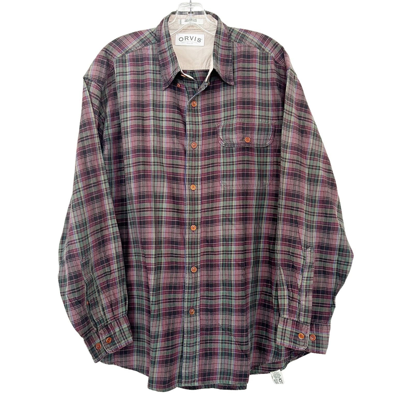 Orvis Orvis Brown Plaid Long Sleeve Button Down Sz L Size US L / EU 52-54 / 3 - 5 Thumbnail