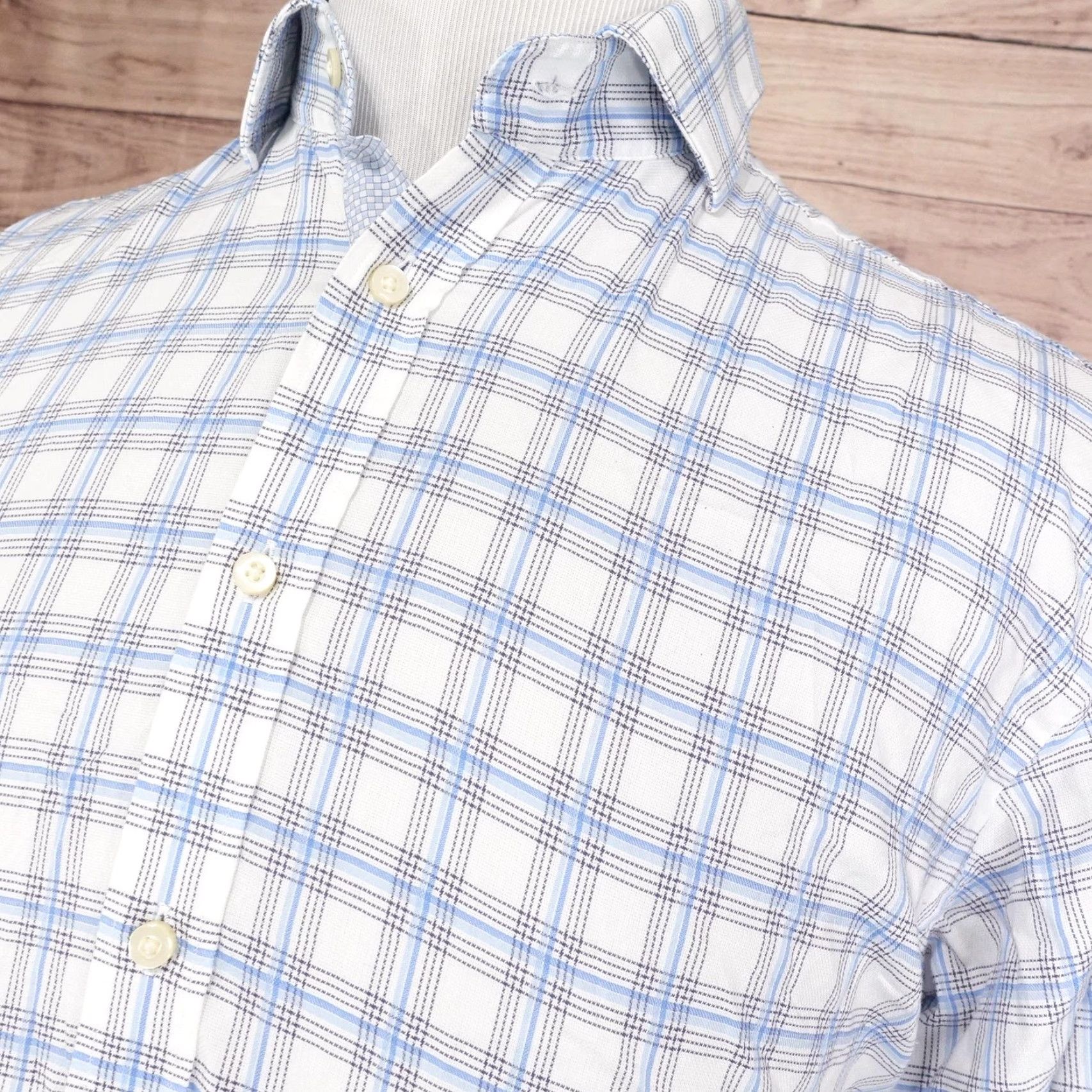 Vintage VINTAGE Thomas Dean Mens Dress Shirt Long Sleeve Plaid Button-Down Collared Size L Size 42R - 2 Thumbnail