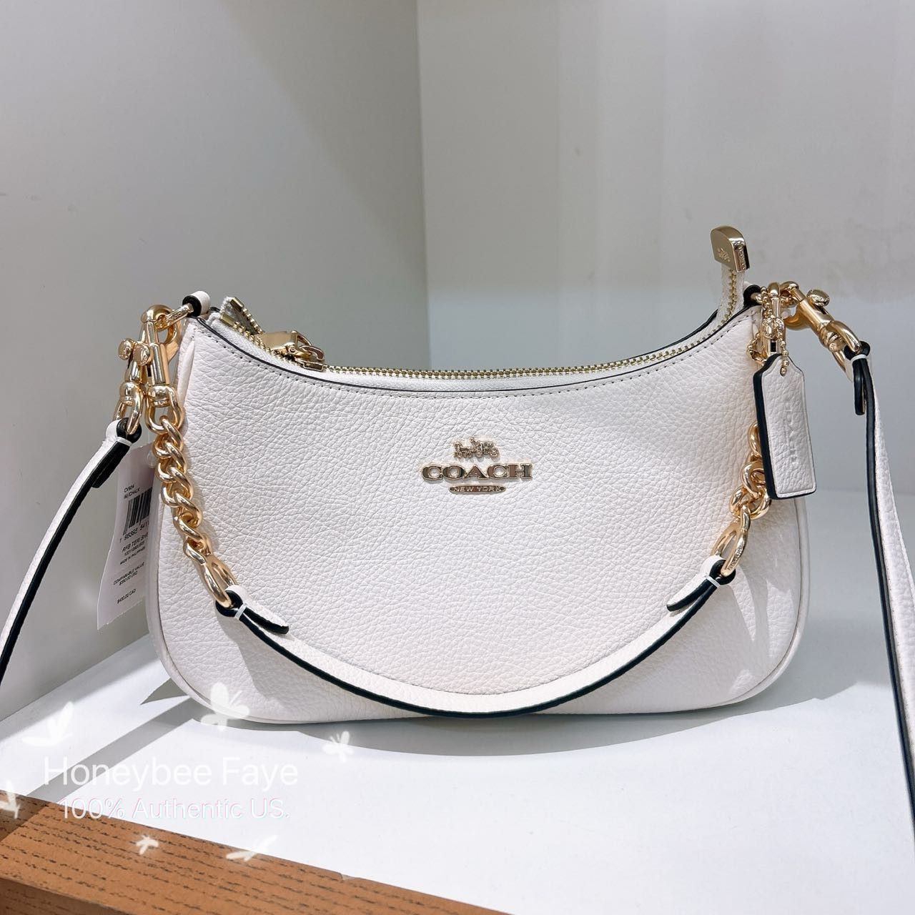 ★Coach★ terry shoulder bag CV937 SV/SV Coach NWT COACH CV937 TERI SHOULDER BAG Crystal Yellow Gold