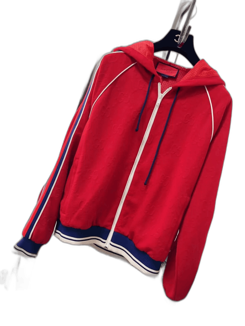 Gucci Gucci Red Striped Hoodie with Double G Logo Size S / US 4 / IT 40 - 1 Thumbnail