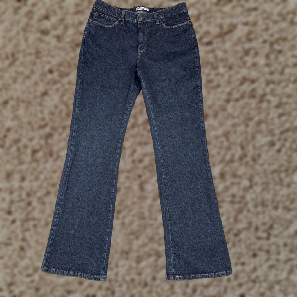 Lee Lee Slender Secret Jeans Womens 12 Blue Bootcut Mid Rise Stretch Denim 31x33 Size 34" / US 12 / IT 48 - 1 Thumbnail