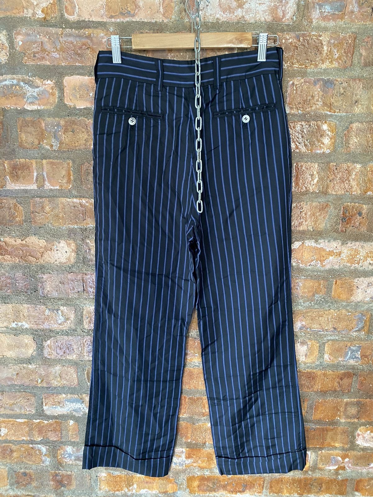 Comme des Garcons × Tricot Comme des Garcons SS03 Tricot neon stripe 100% cupro wide leg pants Size 30" / US 8 / IT 44 - 9 Thumbnail