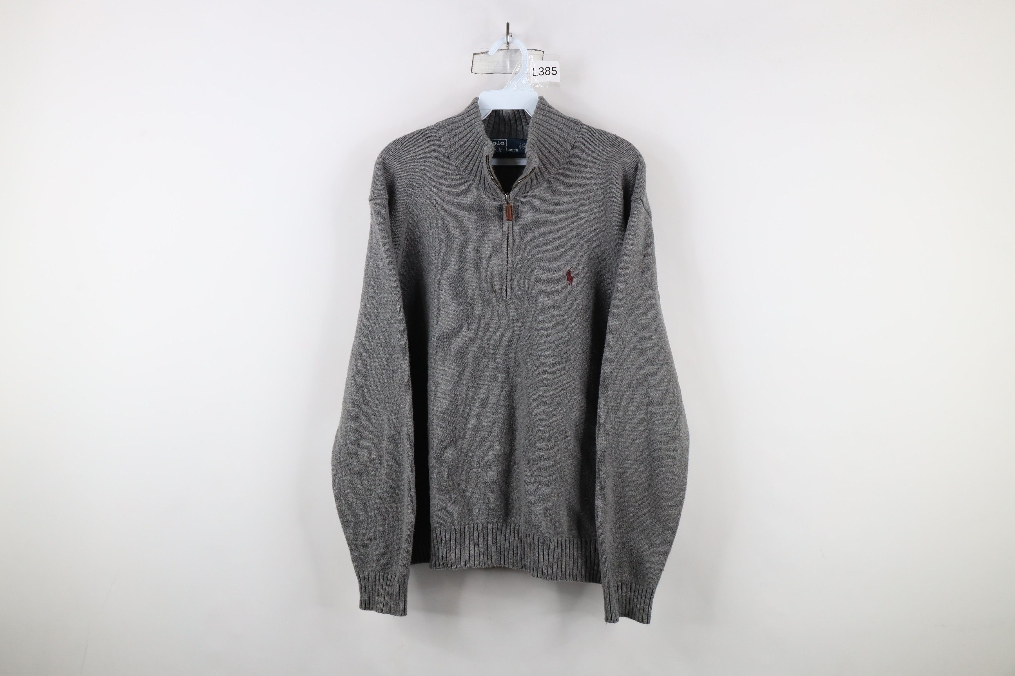 Ralph Lauren × Vintage Vintage 90s Ralph Lauren Knit Half Zip Pullover Sweater Size US L / EU 52-54 / 3 - 1 Thumbnail