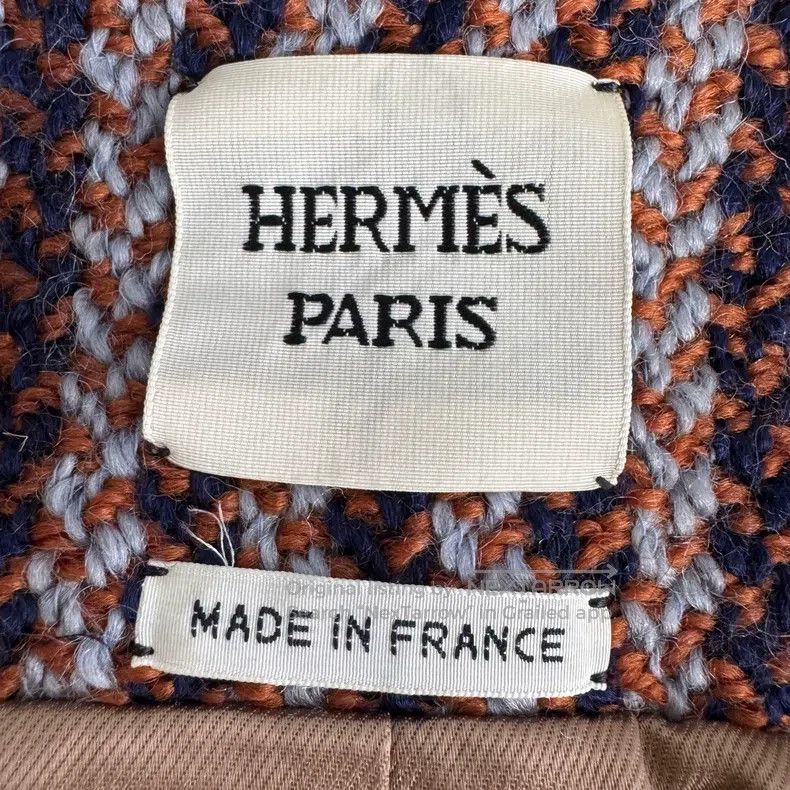 Hermes Hermes Striped Houndstooth Long Trench Coat with Hidden Bu Size XXS / US 00 / IT 34 - 3 Thumbnail