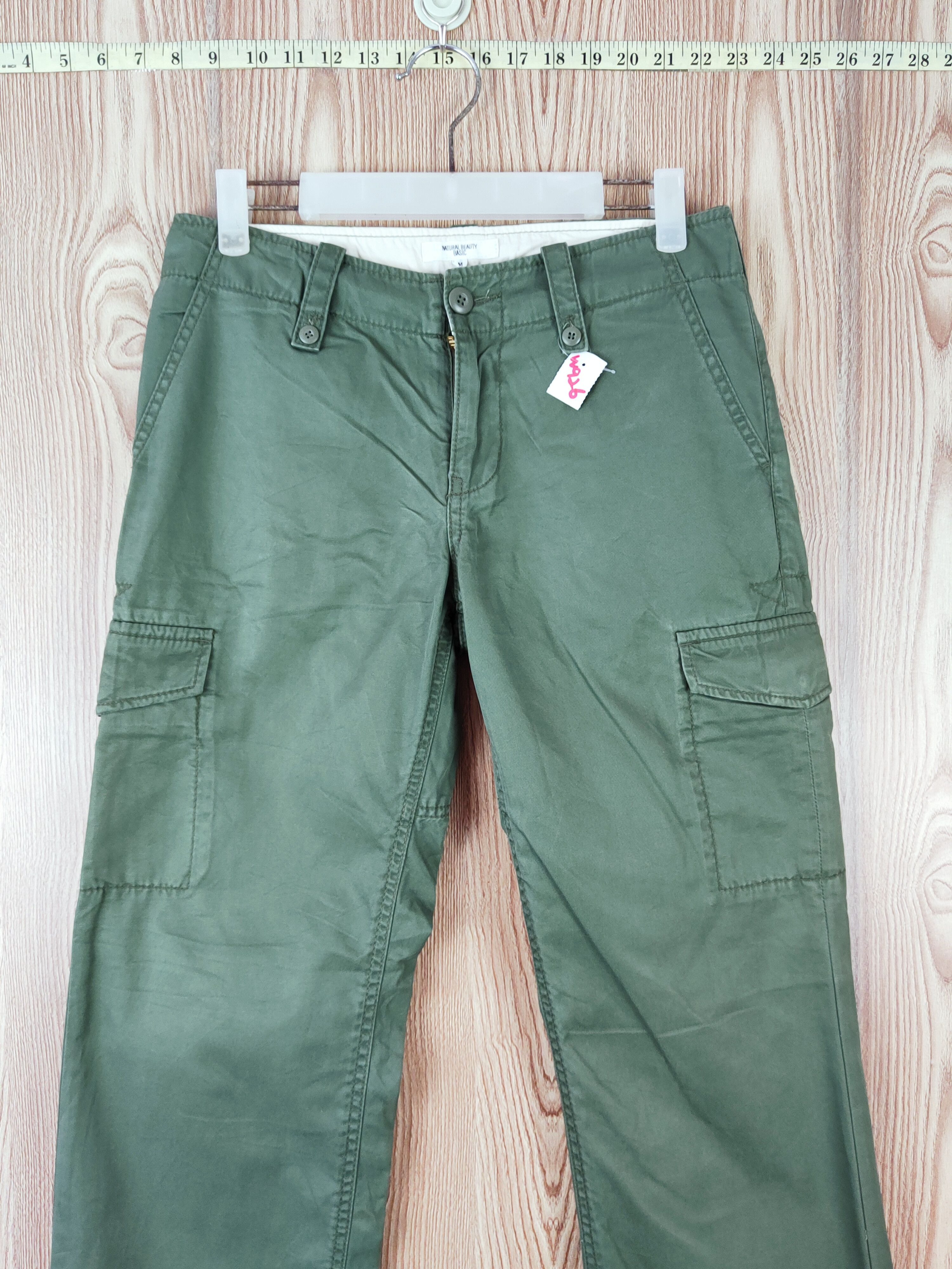 Japanese Brand Natural Beauty Basic Green Multipocket Cargo Pants #W926 Size US 29 - 2 Thumbnail