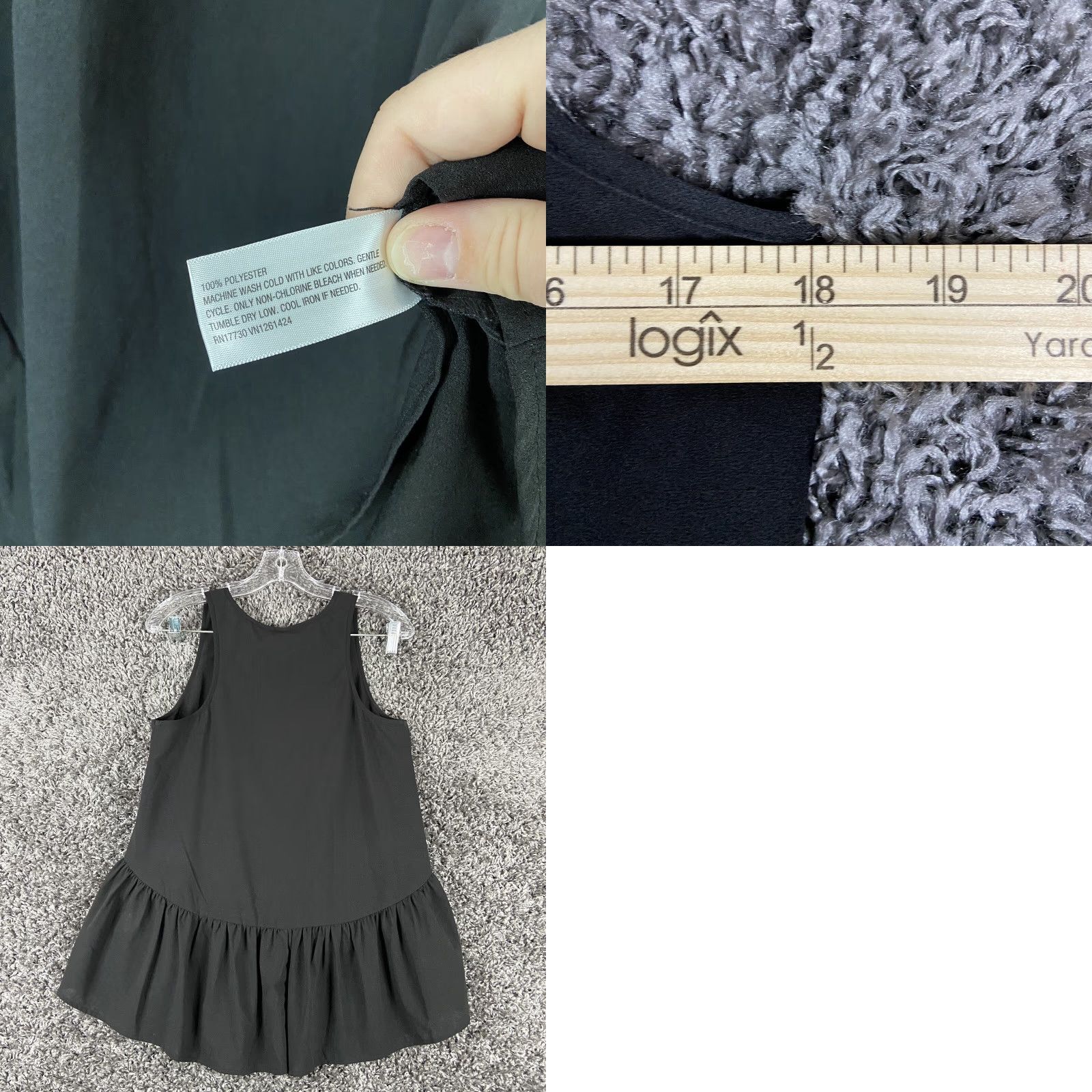 Vintage XHILARATION Sheer Tank Top Blouse Women’s Medium Black Ruffle Size M / US 6-8 / IT 42-44 - 8 Thumbnail