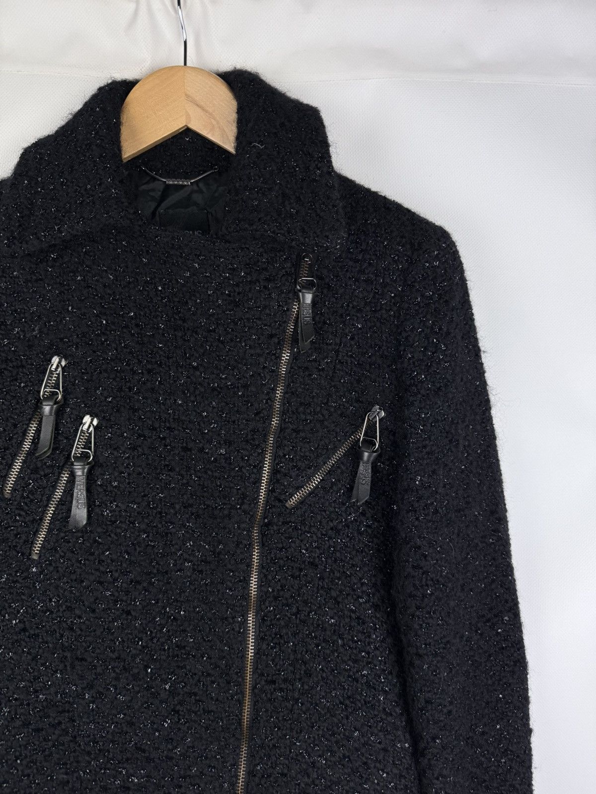 Versace × Versus Versace × Vintage Versus Versace Vintage Ladies Wool Biker Jacket Size 26 / 40 Size S / US 4 / IT 40 - 5 Thumbnail