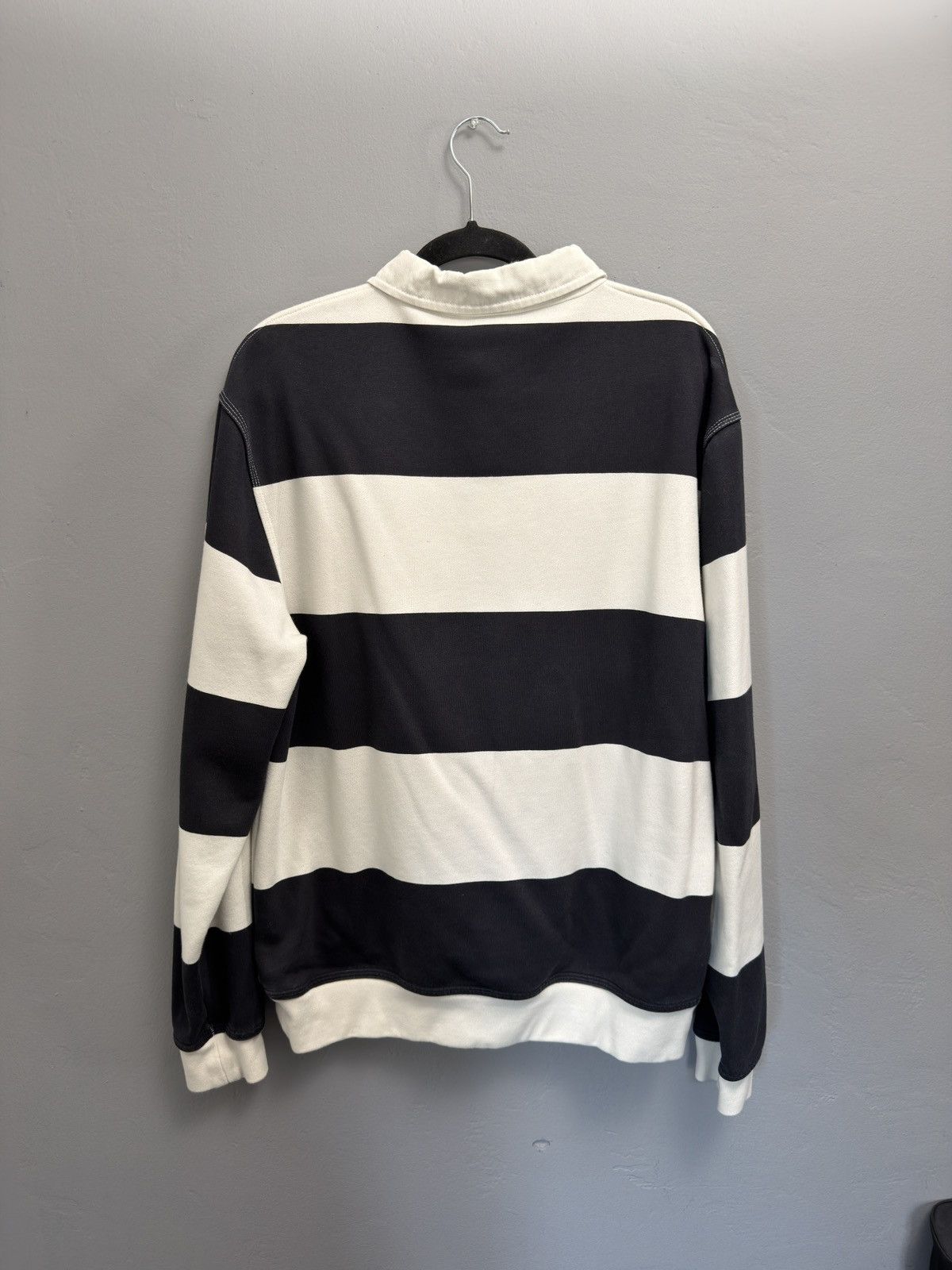 Zara Zara Striped Long Sleeve Polo (Navy Blue Striped) Size US L / EU 52-54 / 3 - 2 Thumbnail