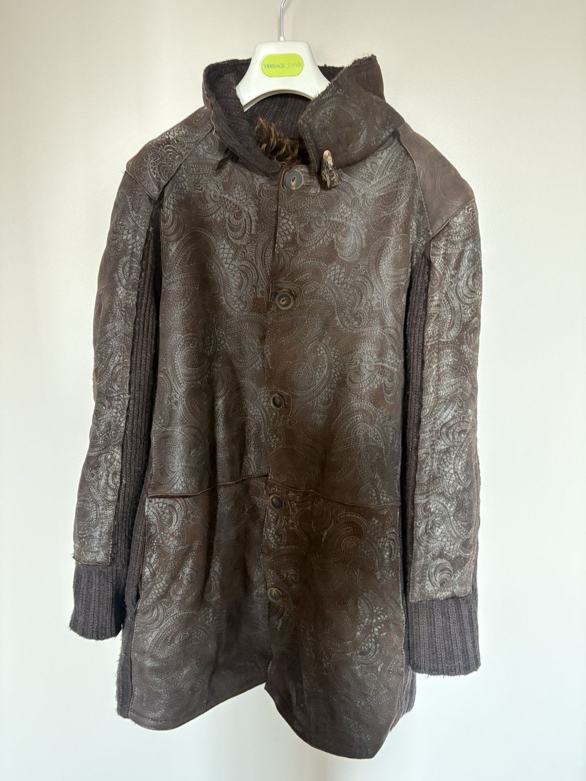 Cavalli Class 100% sheep skin coat IT 52 , 100% virgin wool Size US L / EU 52-54 / 3 - 3 Thumbnail