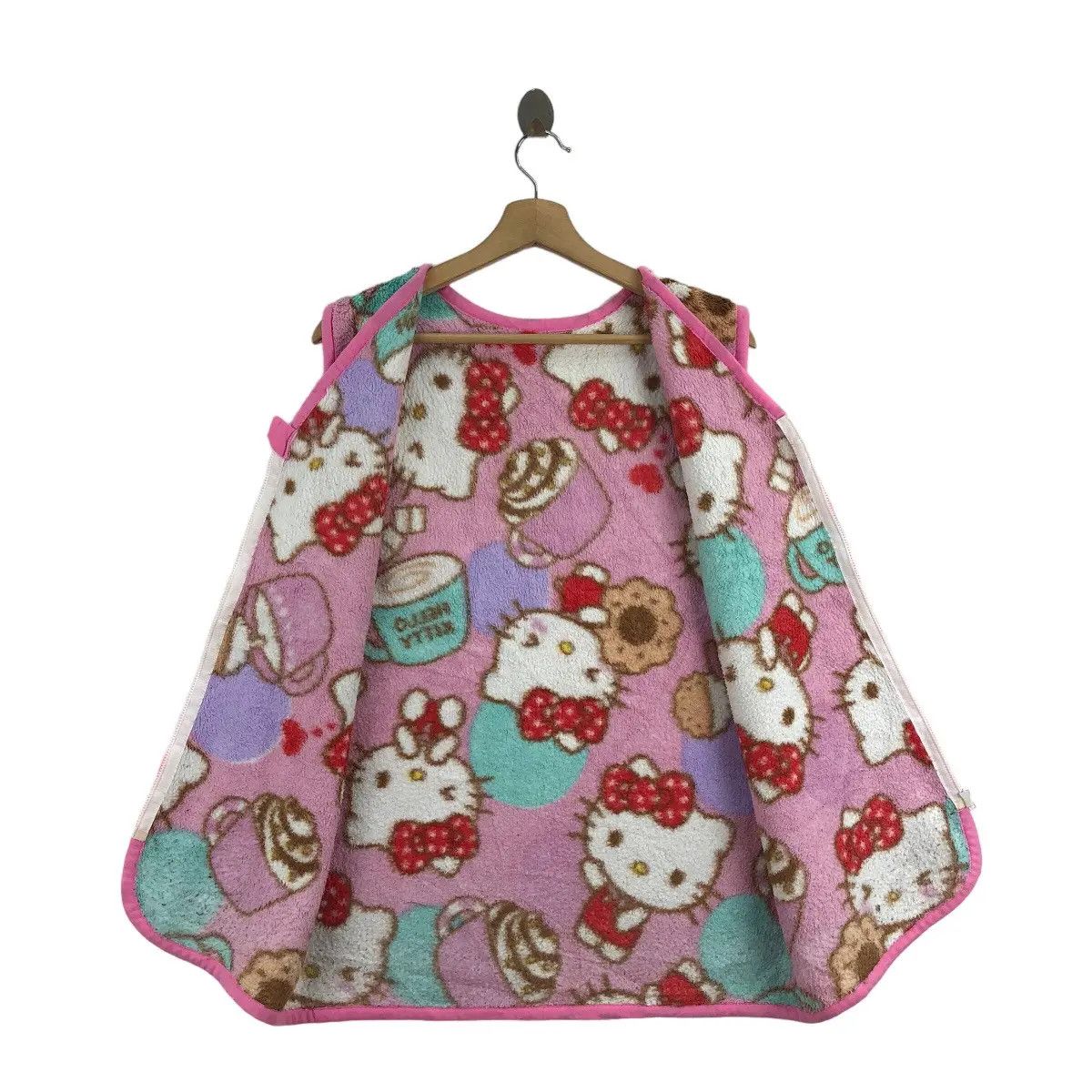 Vintage Vtg HELLO KITTY SANRIO Cartoon Anime Pink Fleece Vest Zipper Size M / US 6-8 / IT 42-44 - 3 Thumbnail