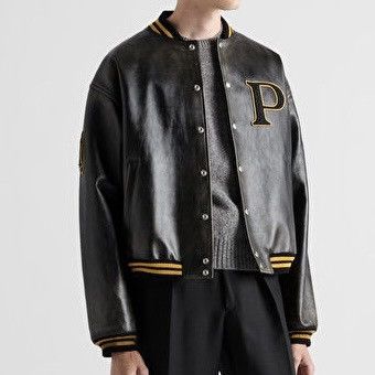 Prada Prada Oversized Leather Bomber Jacket Size US L / EU 52-54 / 3 - 3 Thumbnail