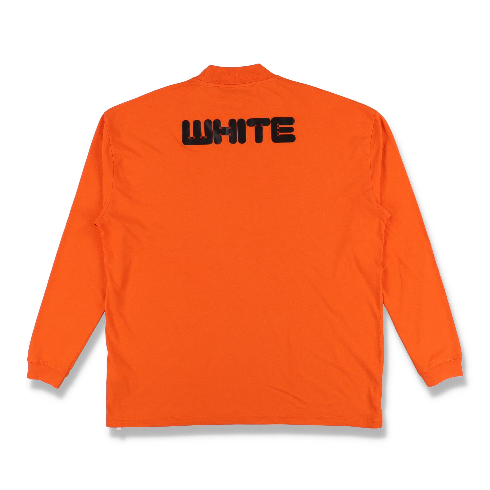 Off-White Orange Arrows Font Oversized Long Sleeve Mock Neck T-Shirt Size US XXL / EU 58 / 5 - 7 Thumbnail