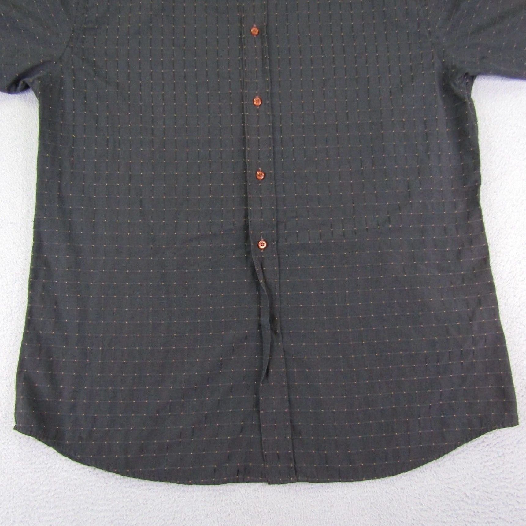 Roar Roar Mens Extra Large Black Gold Plaid Button Up Short Sleeve Shirt Size US XL / EU 56 / 4 - 4 Thumbnail