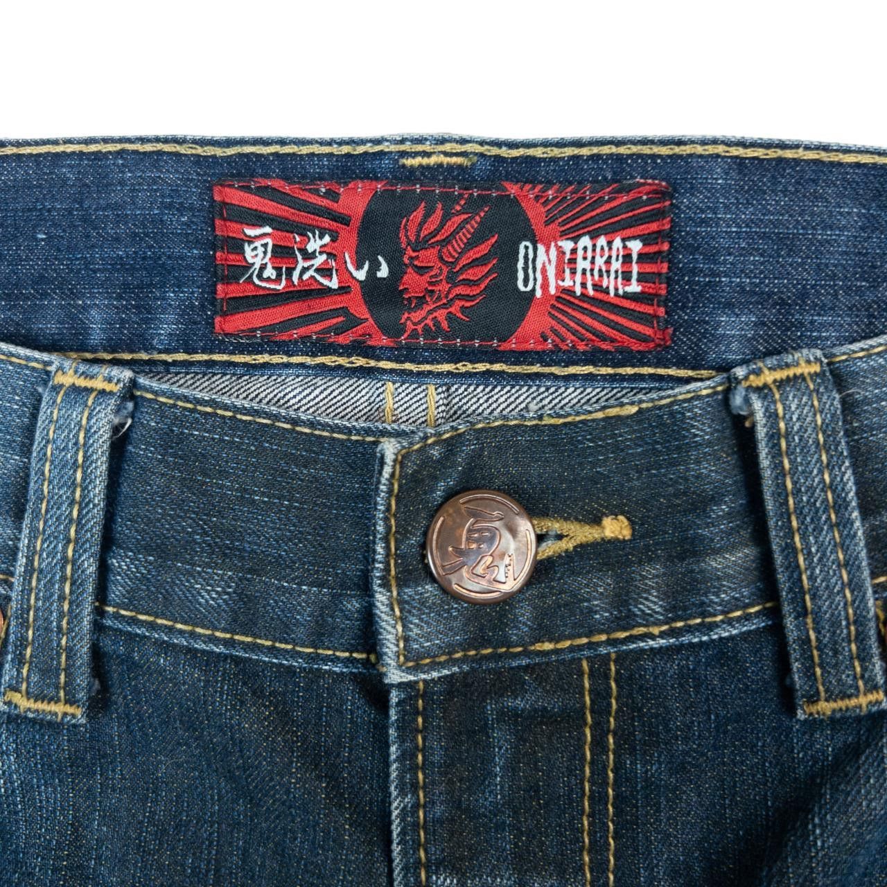 Other Vintage Oniarai Japanese Embroidered Denim Jeans Size W35 Size US 35 - 5 Thumbnail