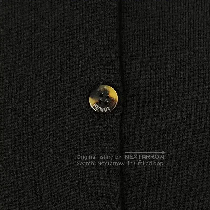 Fendi Fendi Black Long-Sleeve Knit Cardigan for Women . Size L / US 10 / IT 46 - 4 Thumbnail