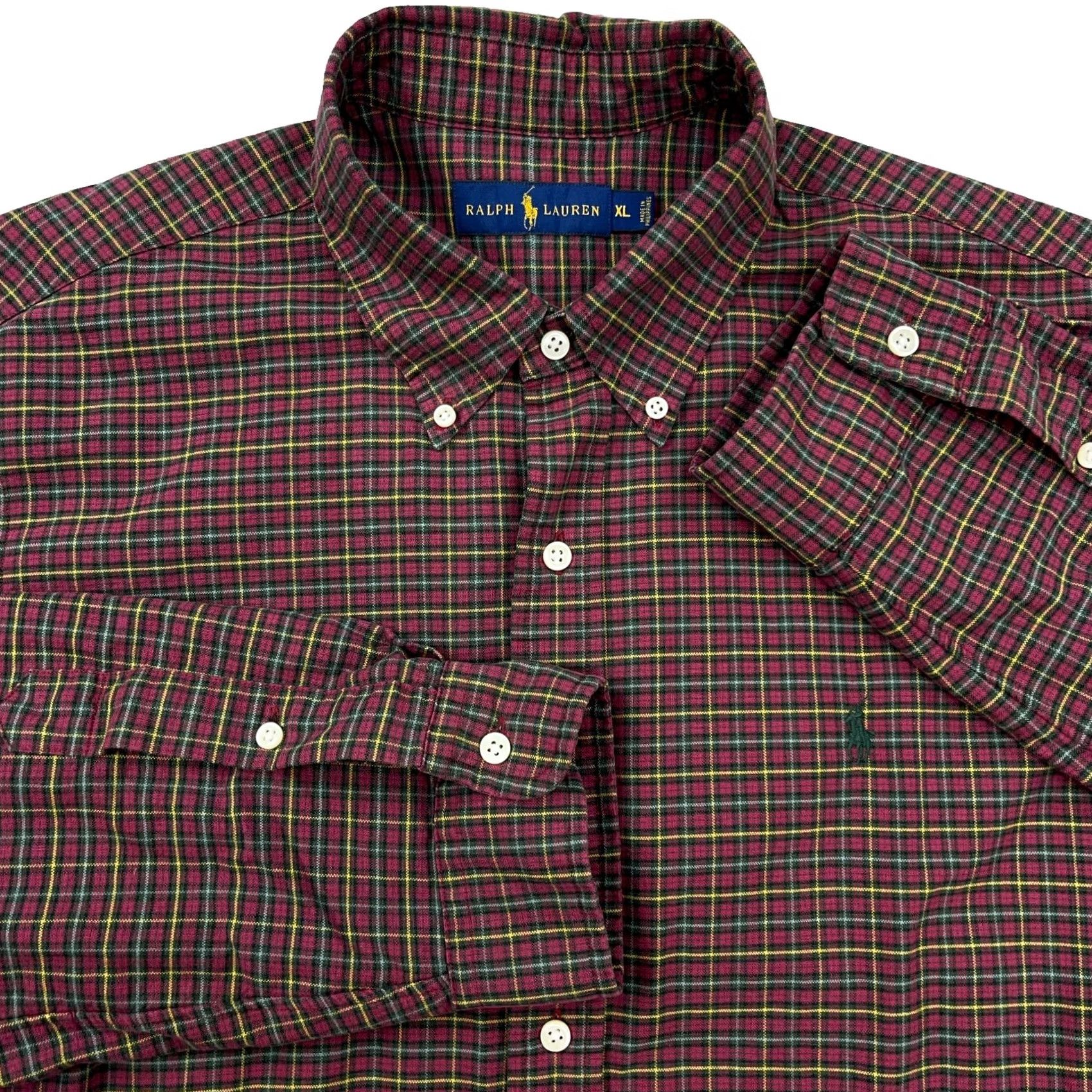 Ralph Lauren Ralph Lauren Button-Up Shirt Men XL Plaid Red Green Oxford OCBD Dress Logo Pony Prep Shirt Size 46R - 2 Thumbnail