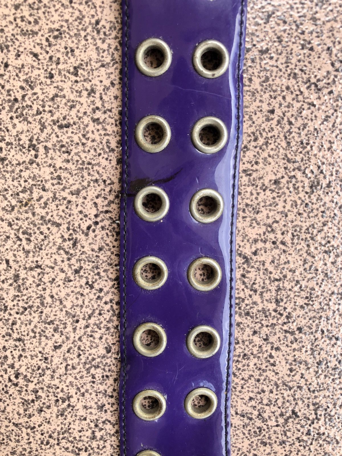 Japanese Brand Purple leather studded ring belt Size ONE SIZE - 4 Thumbnail