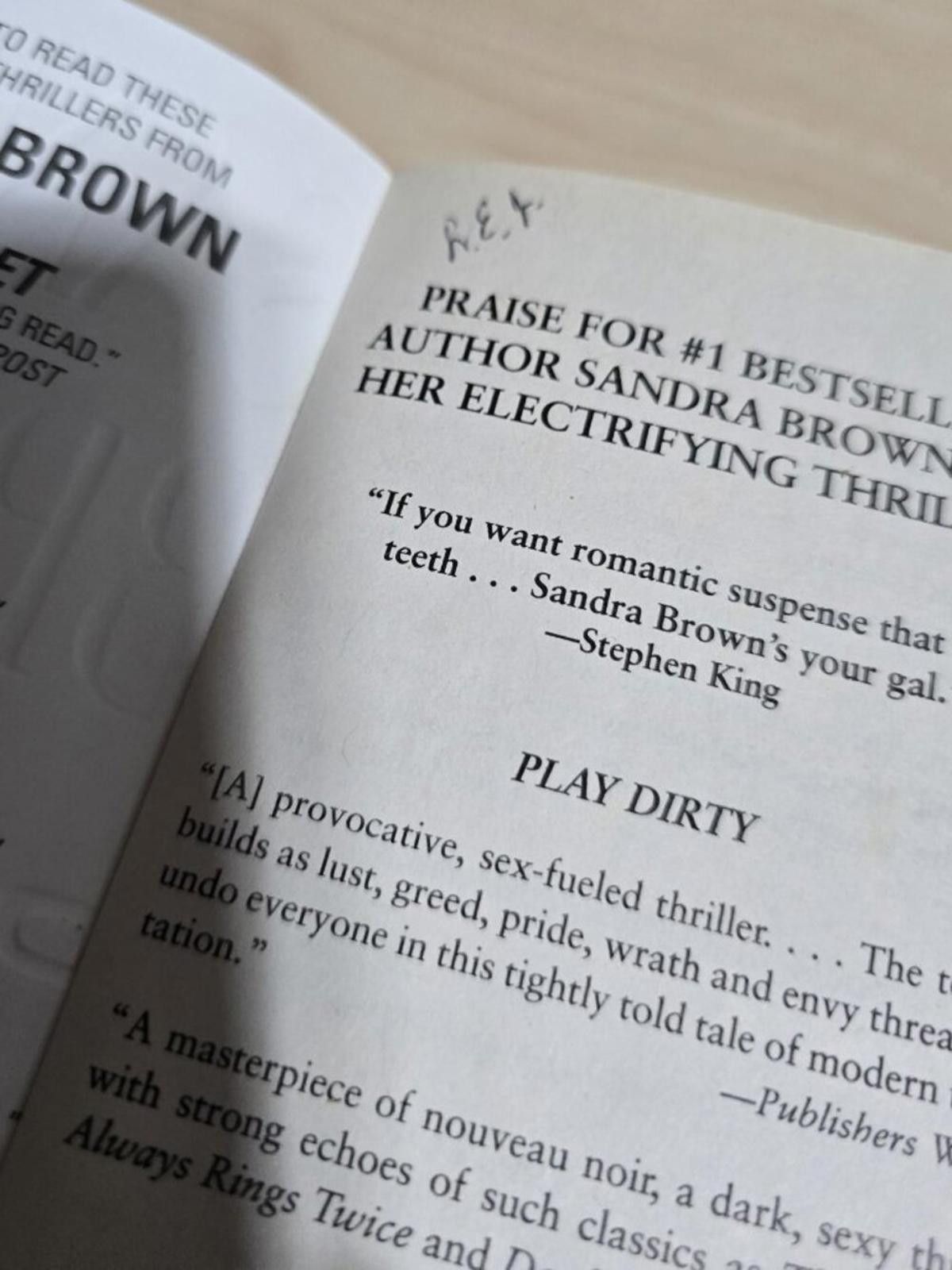 Other Play Dirty by Sandra Brown 2008 Paperback Size ONE SIZE - 3 Thumbnail