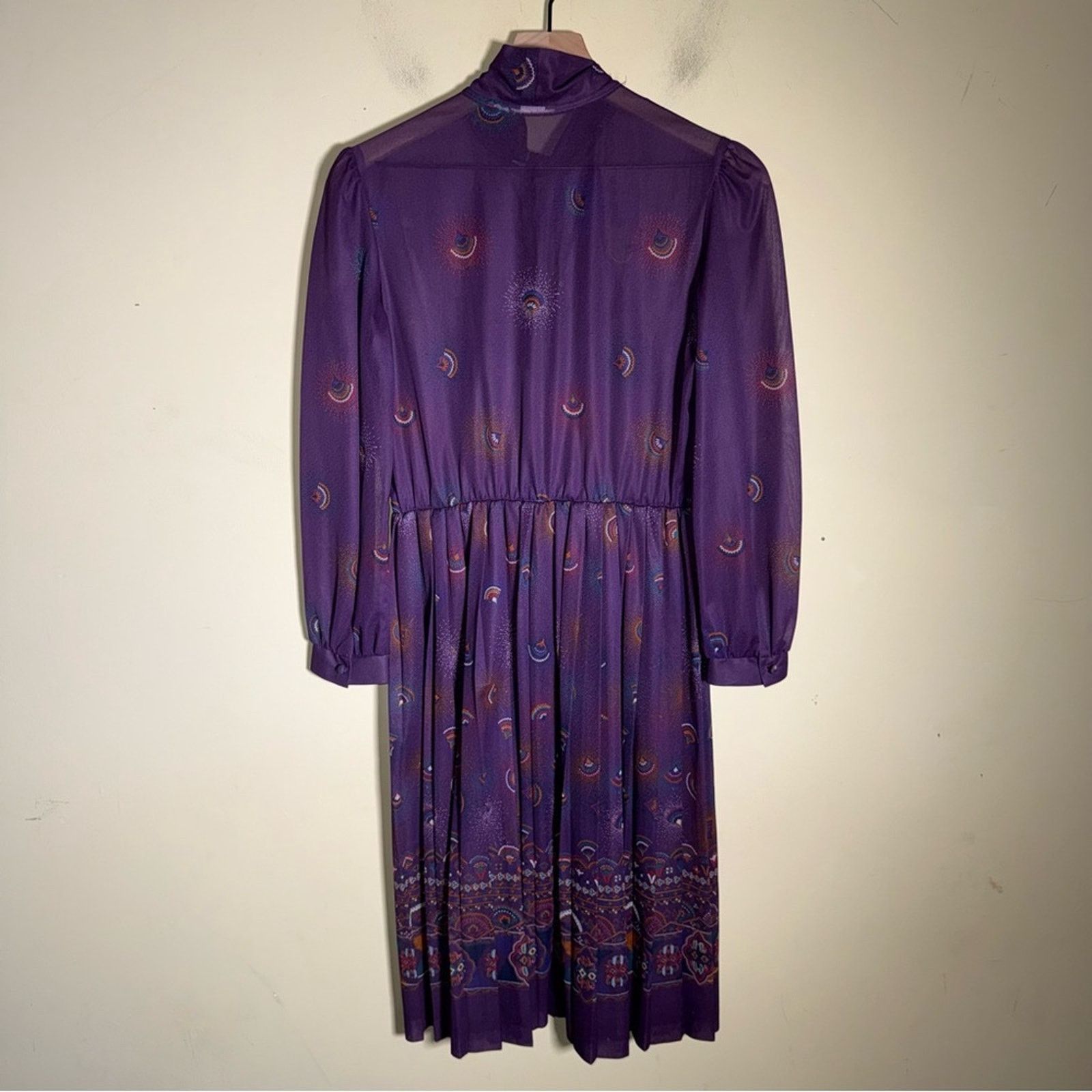 Other VINTAGE 1970 sheer high neck whimsy core knee length dress M Size M / US 6-8 / IT 42-44 - 6 Thumbnail