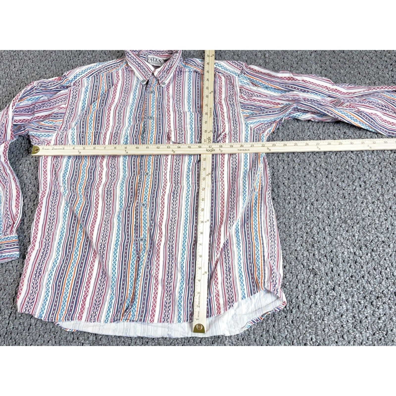 Vintage VTG Falls Creek Button-Down Shirt Adult XL White Geometric Tribal Boho Aztec Bohemian Hipster Retro Casual Mens Shirt Size US XL / EU 56 / 4 - 4 Thumbnail