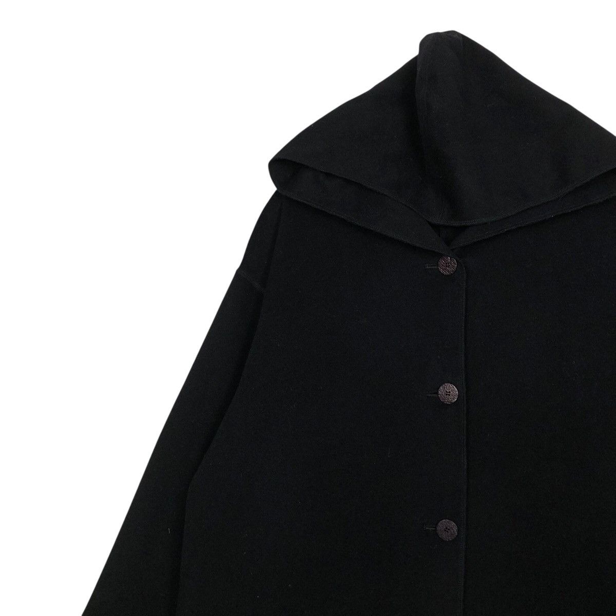 Japanese Brand S.I.B Experimental Hooded Overcoat — Black Avant-Garde Drape Size US M / EU 48-50 / 2 - 9 Thumbnail